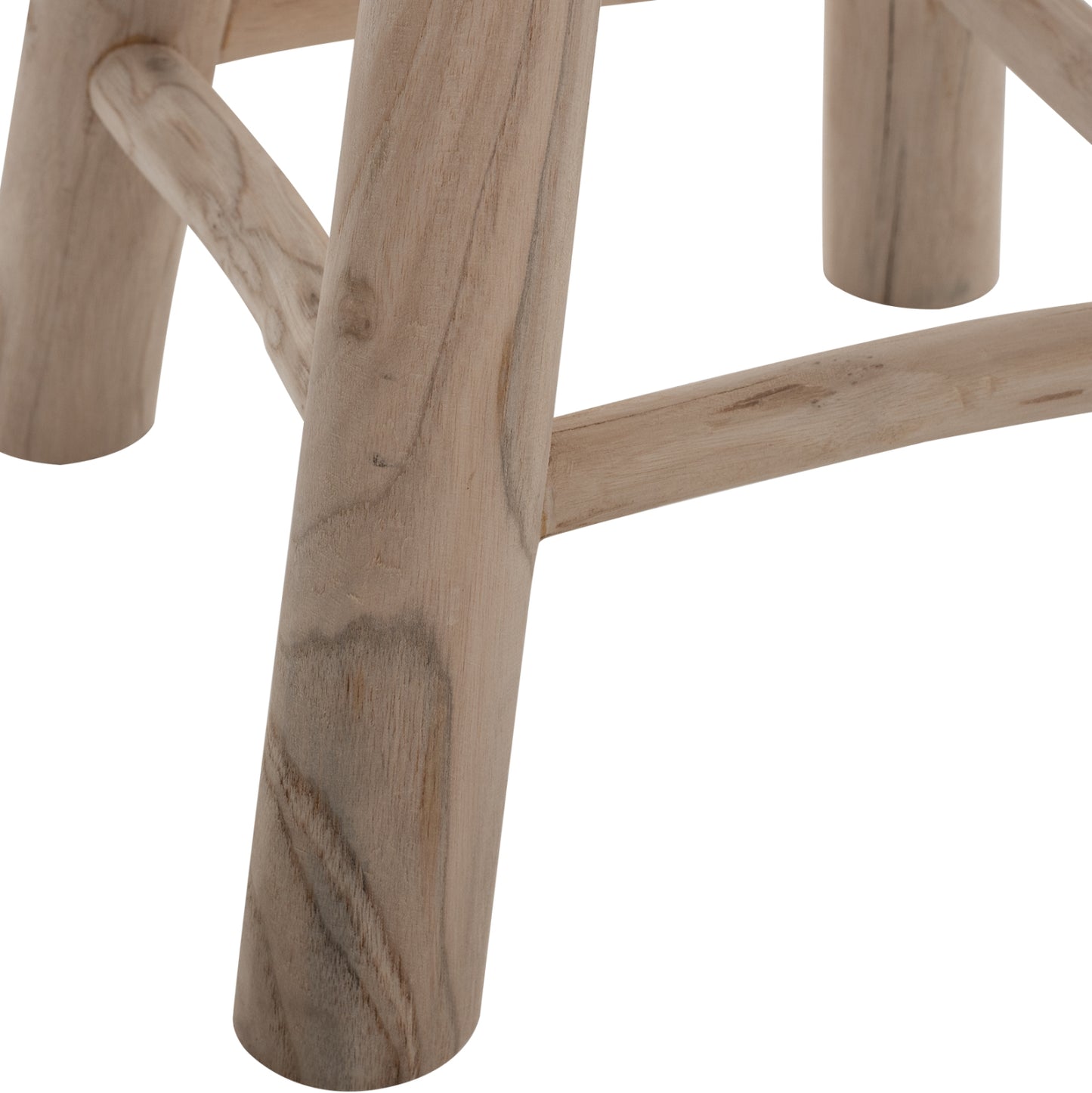 Stool Kont Hm9337 Solid Teak Short Natural Φ30Χ45Ηcm.