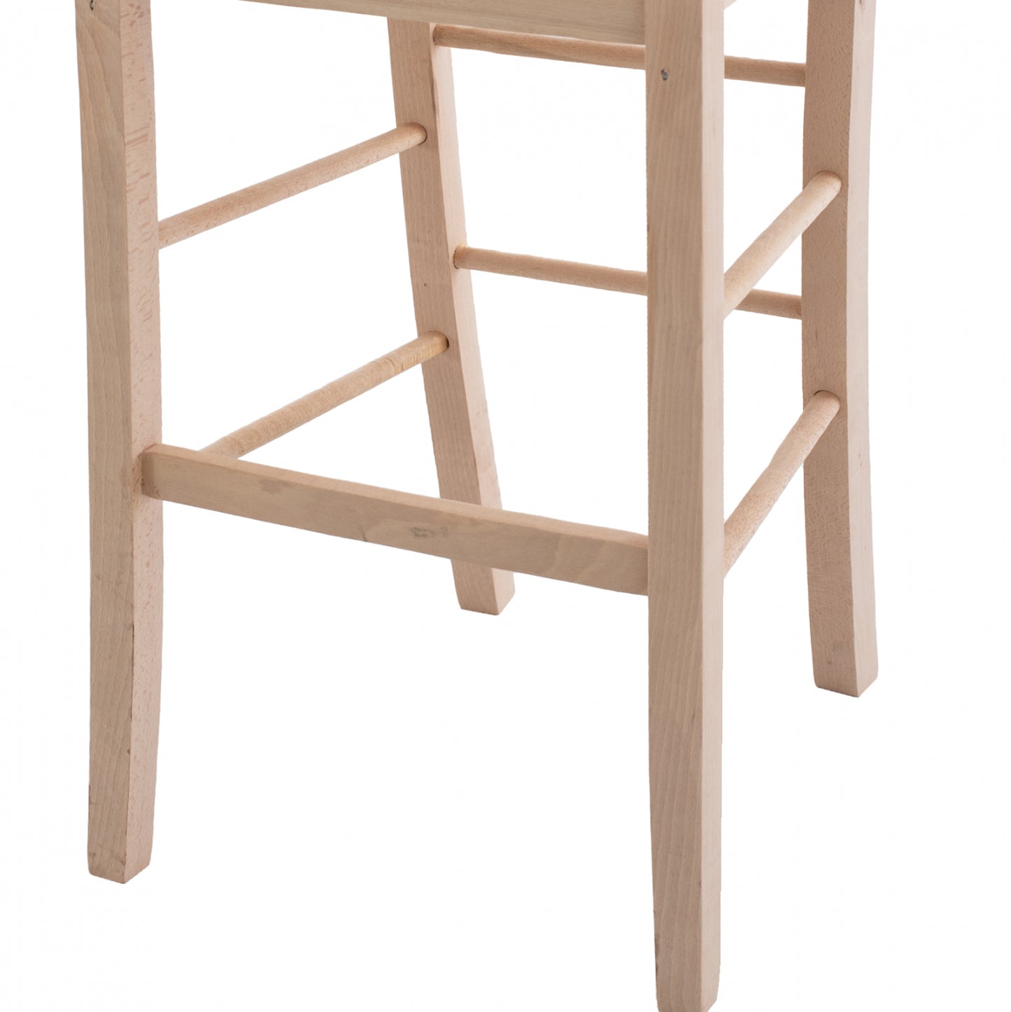 Traditional Stool With Straw Unpainted Hm10372.02