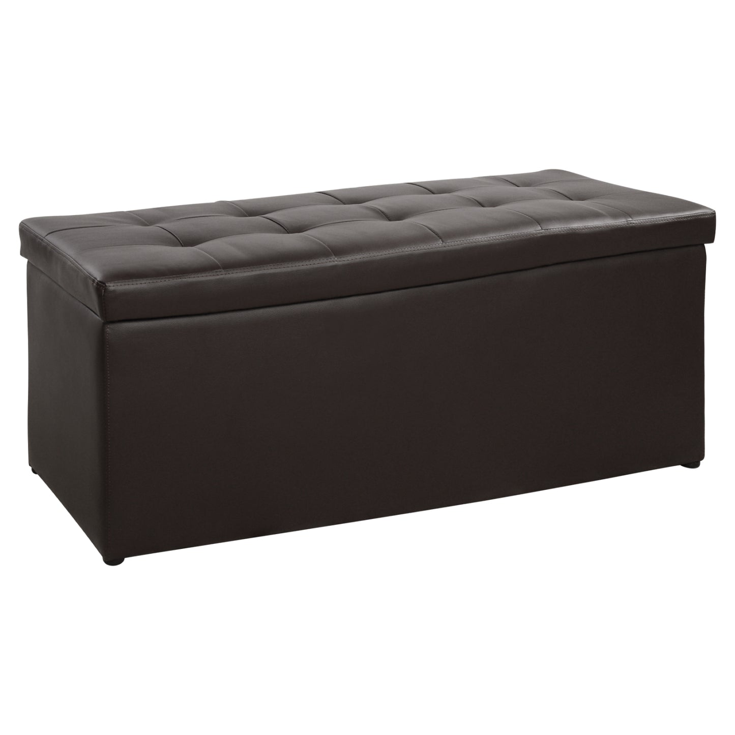 Stool 121x51x50cm With Storage Space Triscube Pu Brown Hm223.03