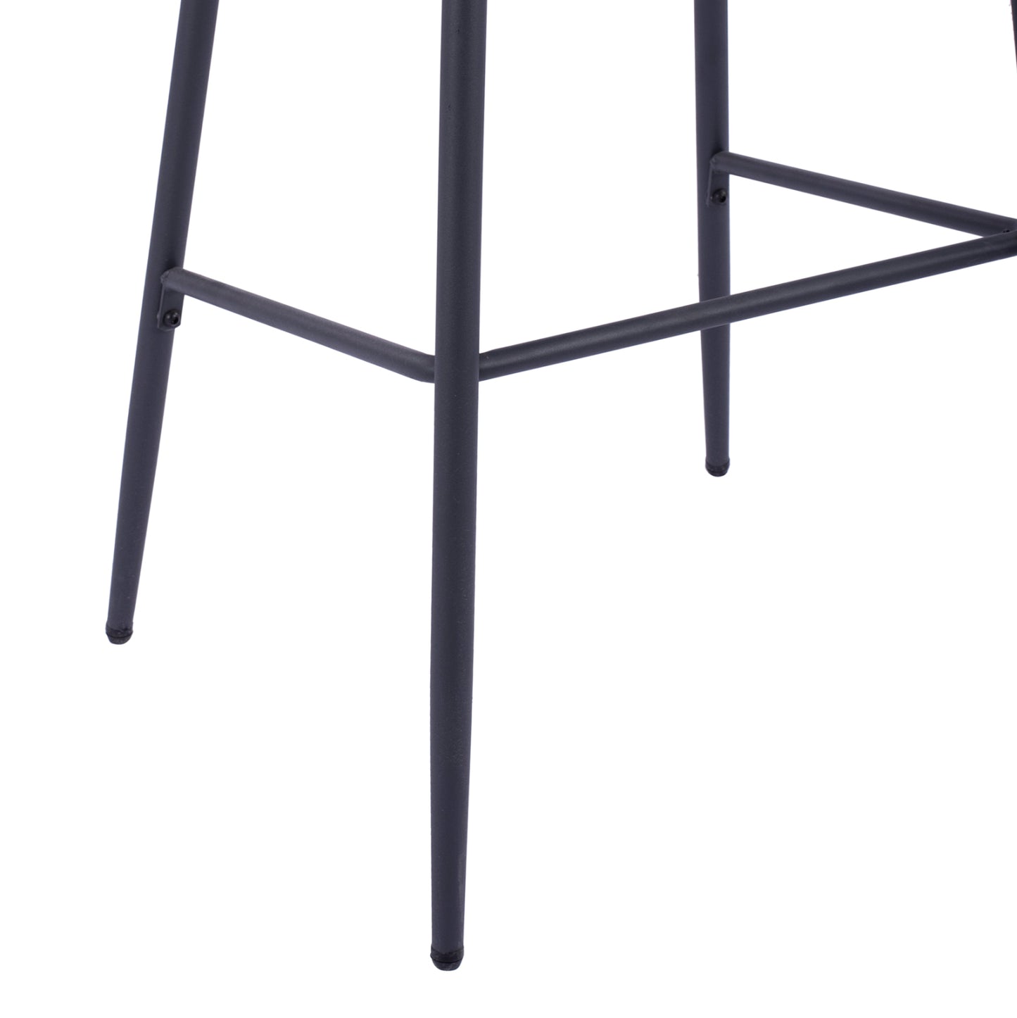 Stool With Metallic Frame And Beige Wicker Rope Hm5715 54x54x103cm