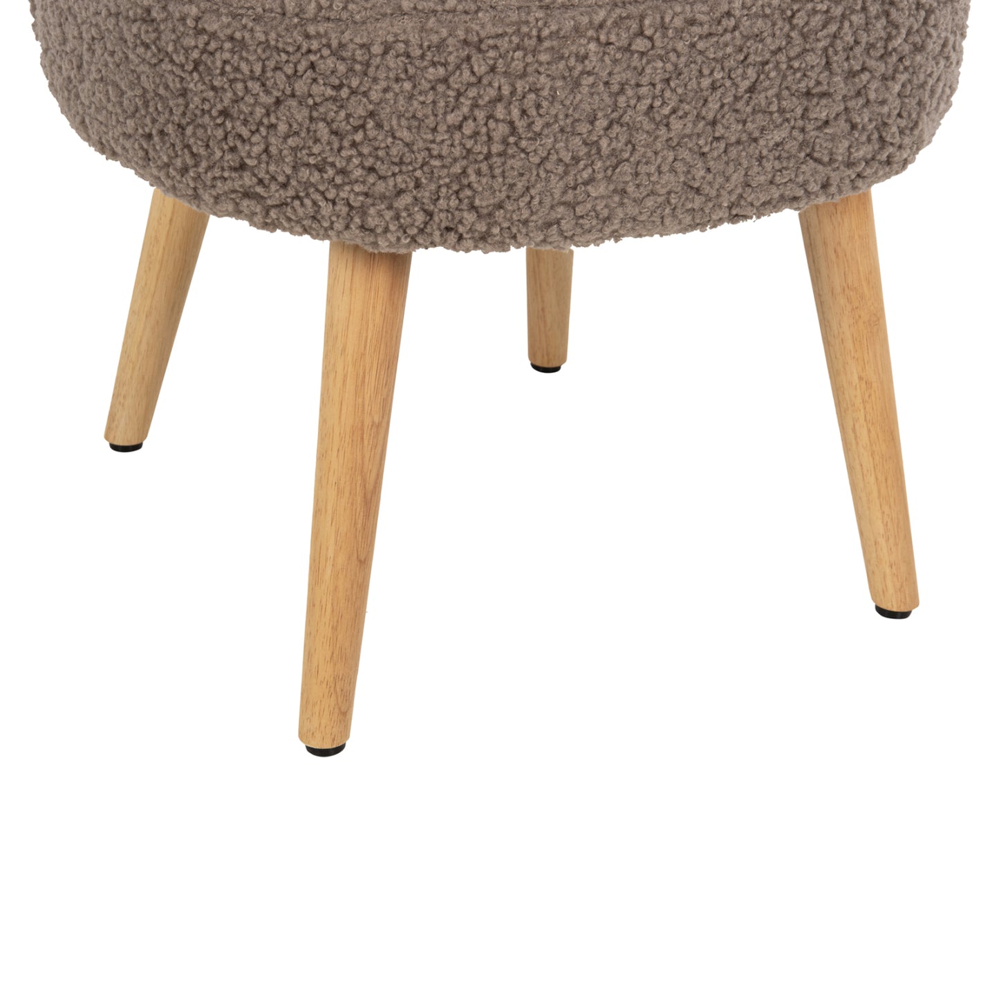 Stool Yasmine Hm8395.25 Low Backrest- Boucle Fabric In Light Brown Color 47x46x64,5hcm.