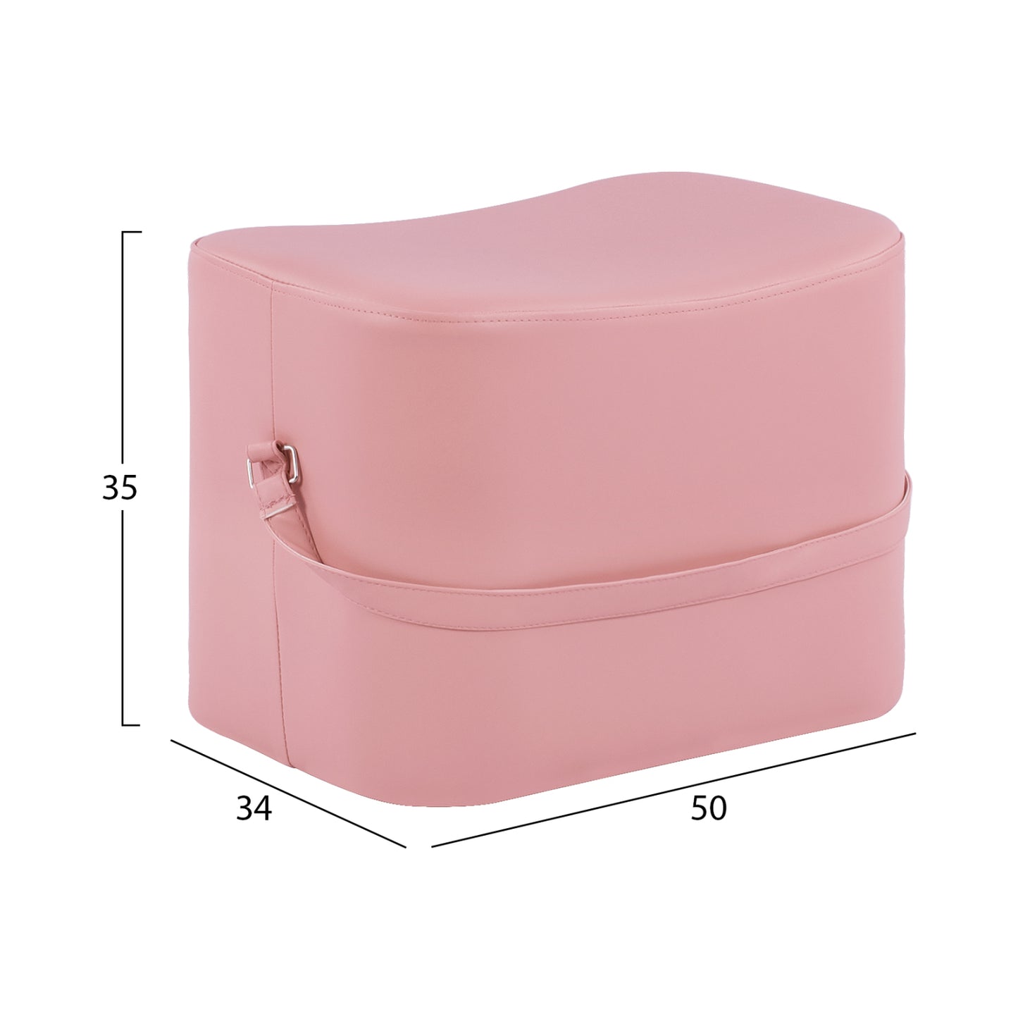 Stool Beate With Pu In Rotten Apple Color Hm8630.02 50x34x35cm