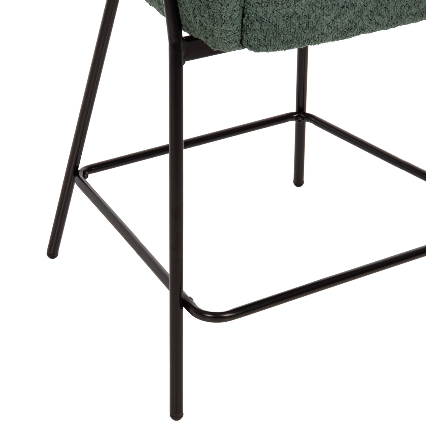 Bar Stool Medium Height Wolf Hm8584.03 Petrol Green Boucle Fabric-black Metal Legs 56x57x98hcm.