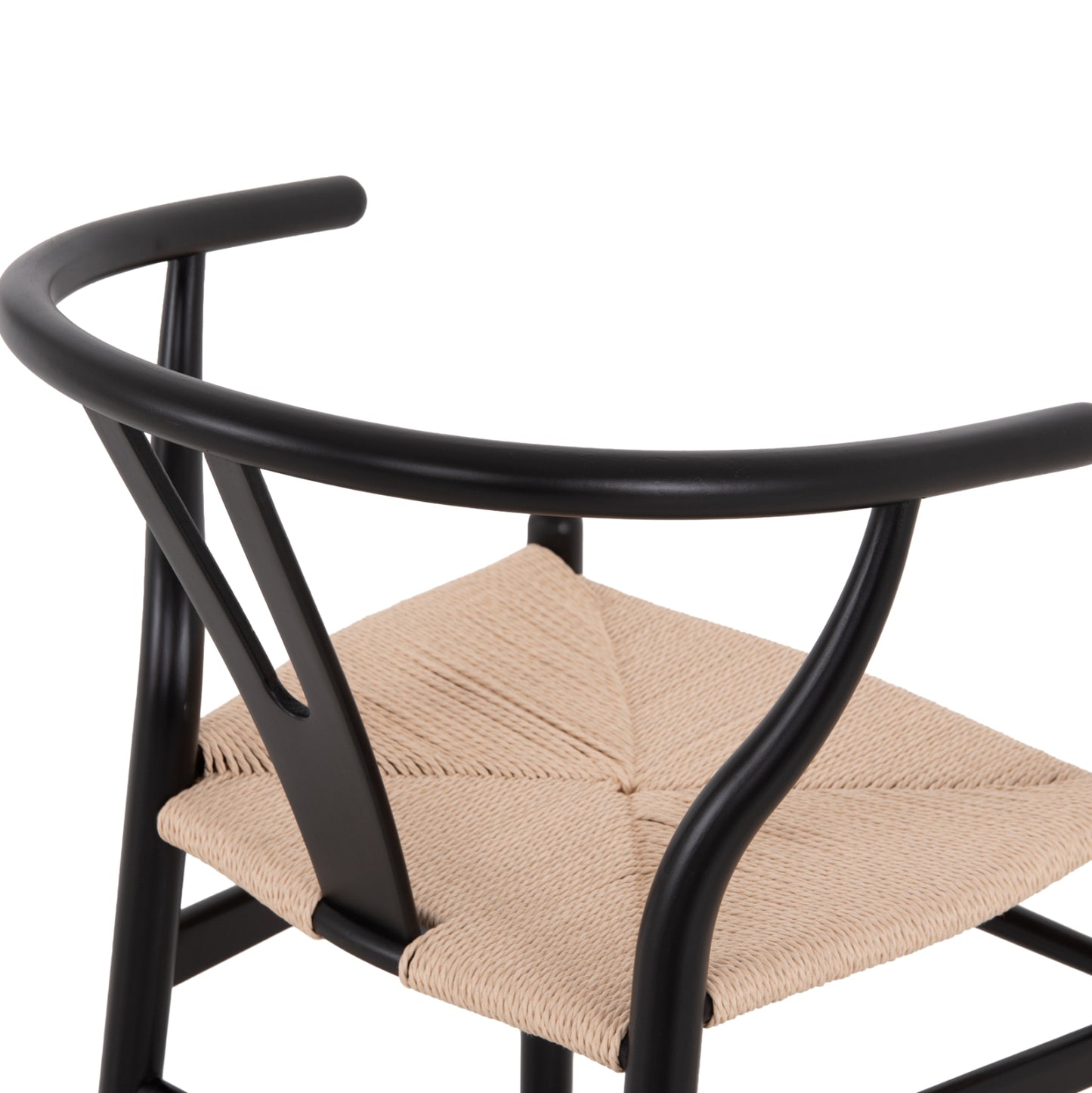 Bar Stool Brave Hm9405.02 With Wishbone Back Beech Wood Black--white Rope 48x53x100hcm.