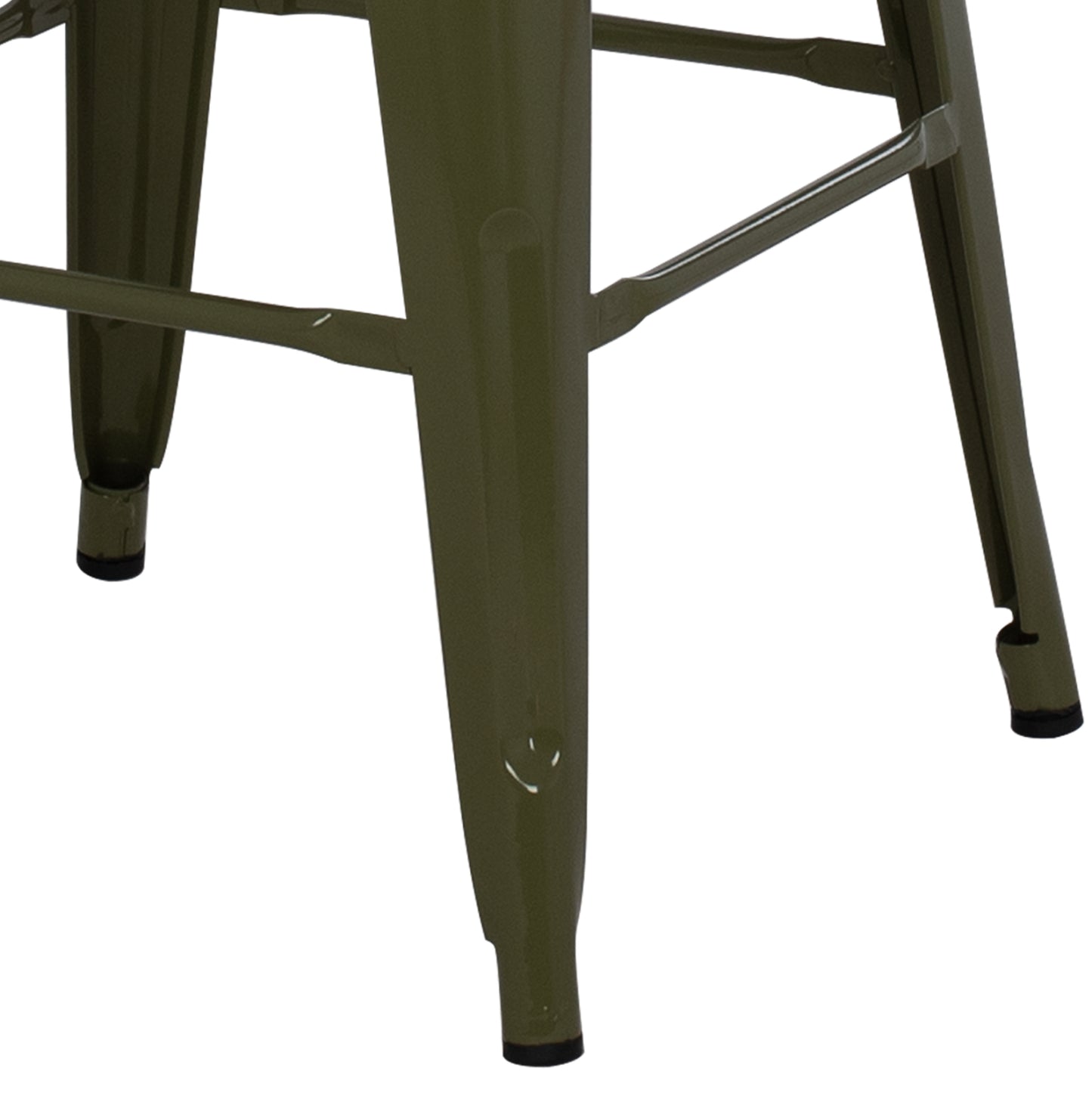 Bar Stool Medium Height Melita-pro Hm8573.43 Metal In Dark Olive Green 43x43x67hcm.