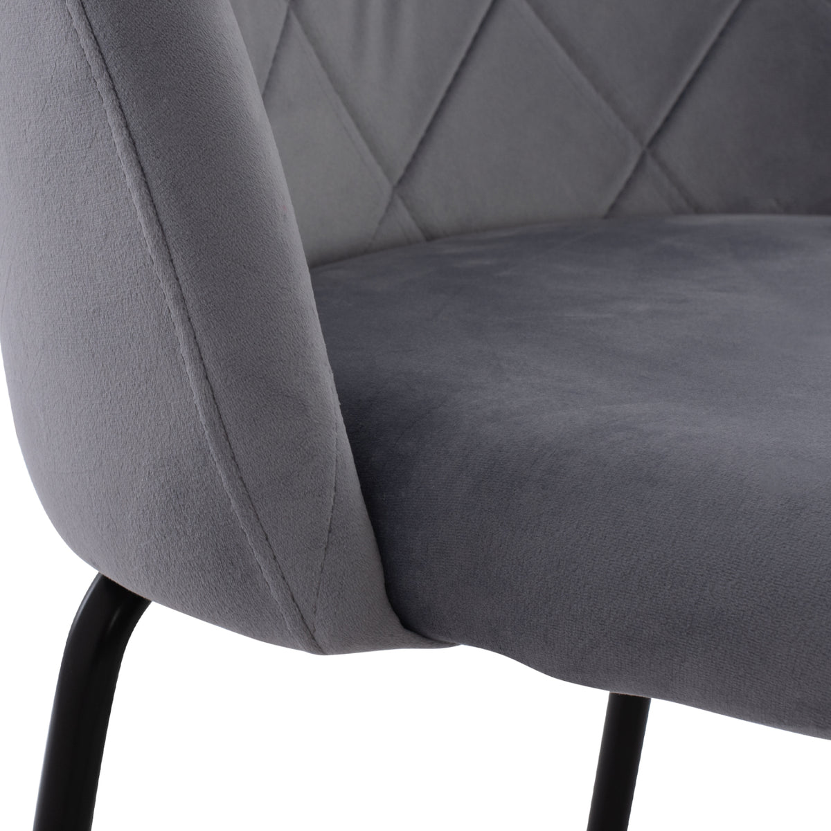 Bar Stool Med.height Oded Hm8732.11 Metal Legs & Grey Velvet 45x53x98hcm.