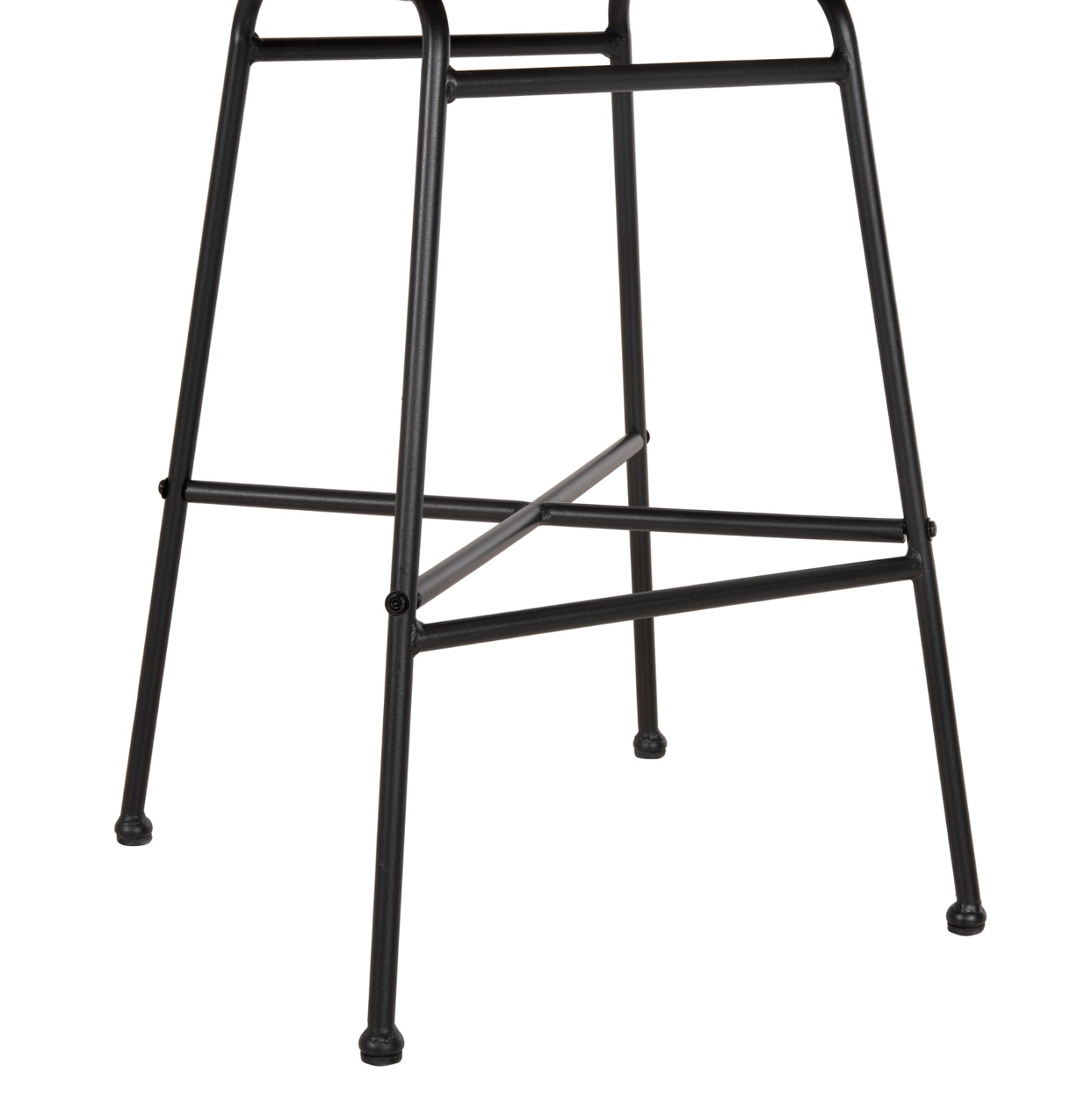Bar Stool Med.height Gerald Hm5707.11 Metal&cushion In Black-wicker In Beige 47x47x101hcm.
