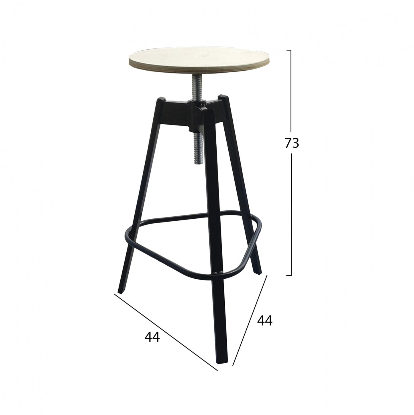 Metallic Stool With Screw Ts385 44x44x73cm