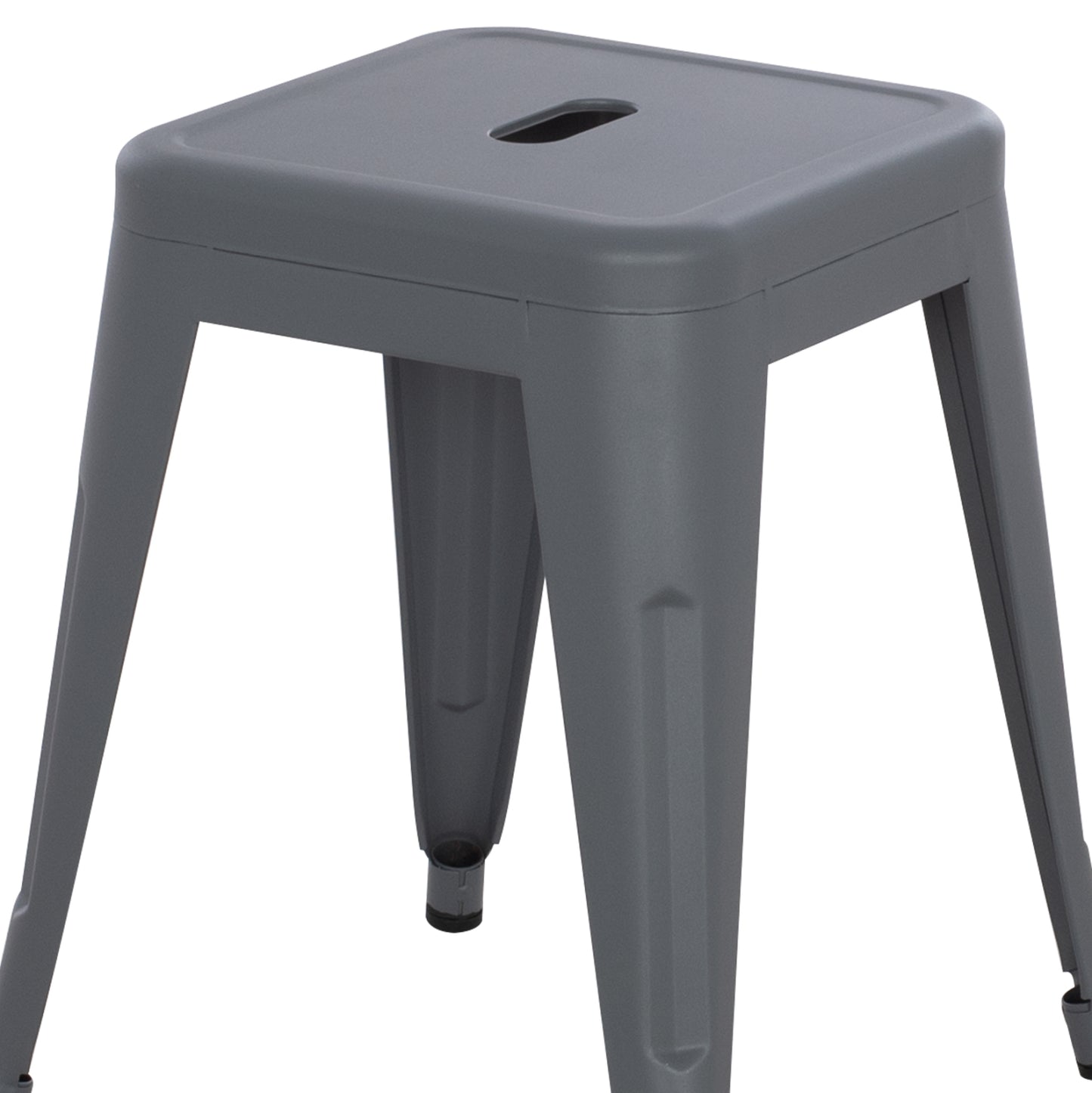 Stool Melita Hm0096.50 Metal In Matte Grey Color 37x37x45hcm.