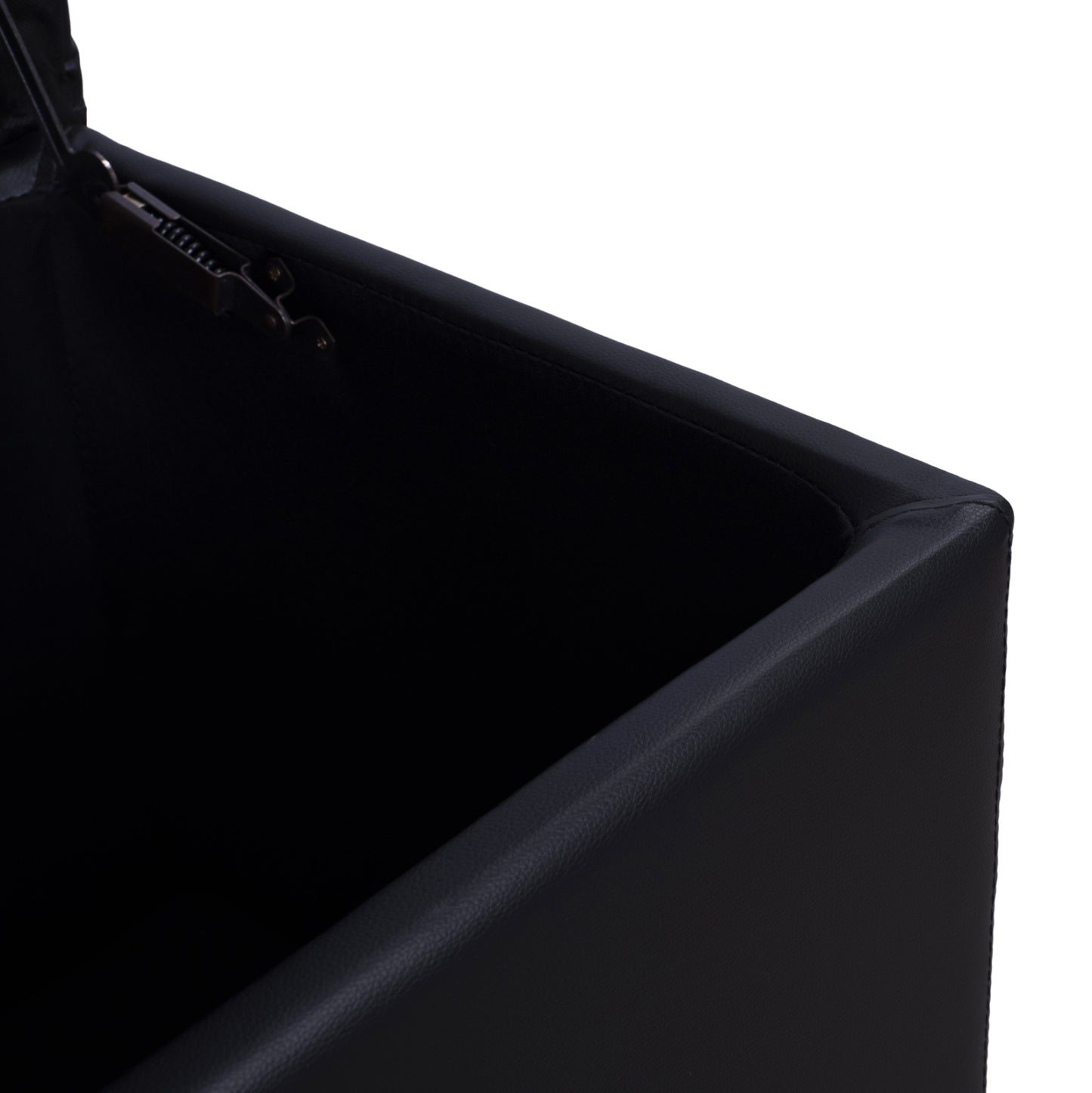 Stool Pu With Storage Space Punk Black Hm279.01 90x50x52cm