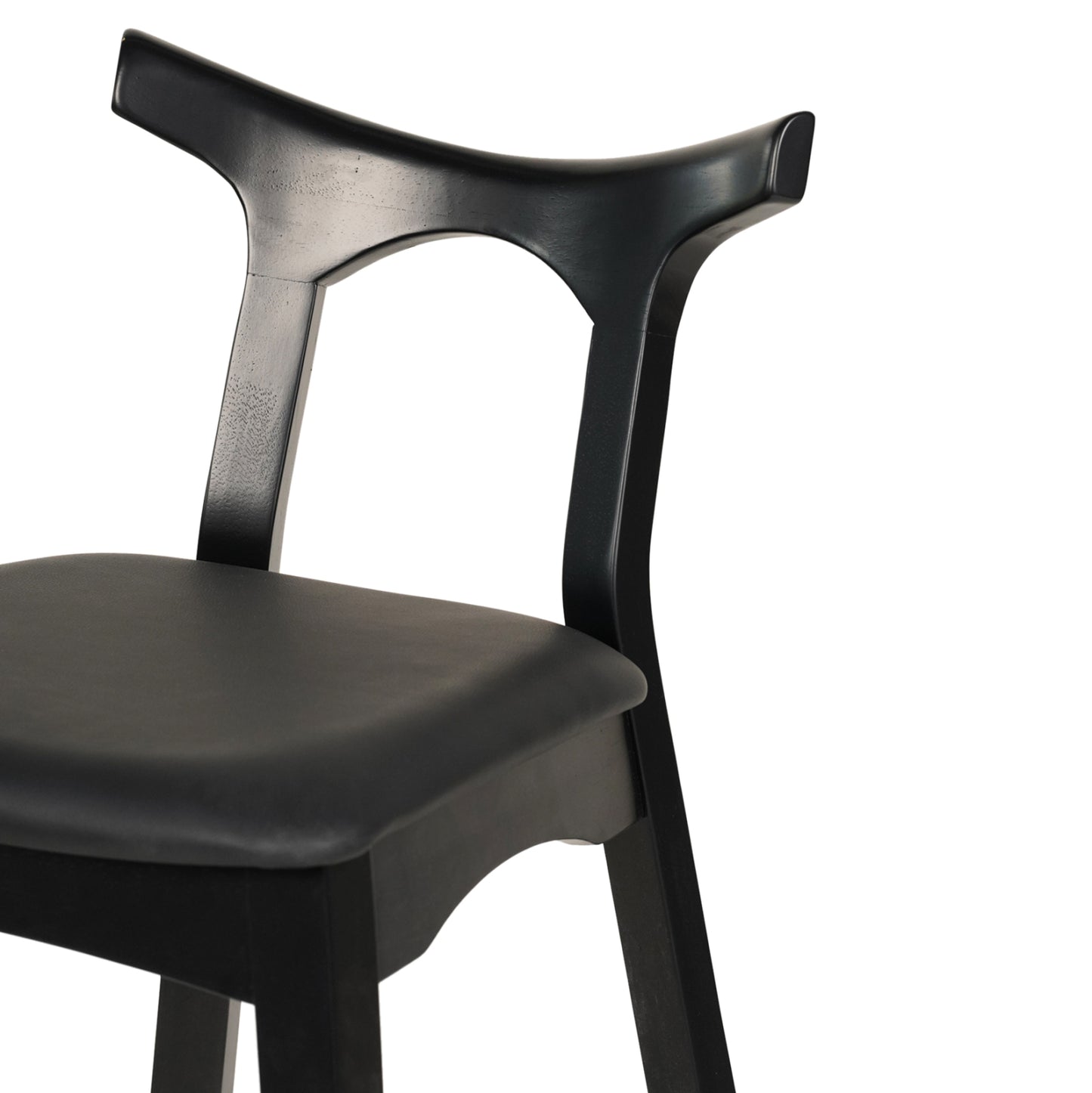 Bar Stool Usopp Hm9951.02 Rubberwood & Pu In Black Color 49x53x99,5hcm.