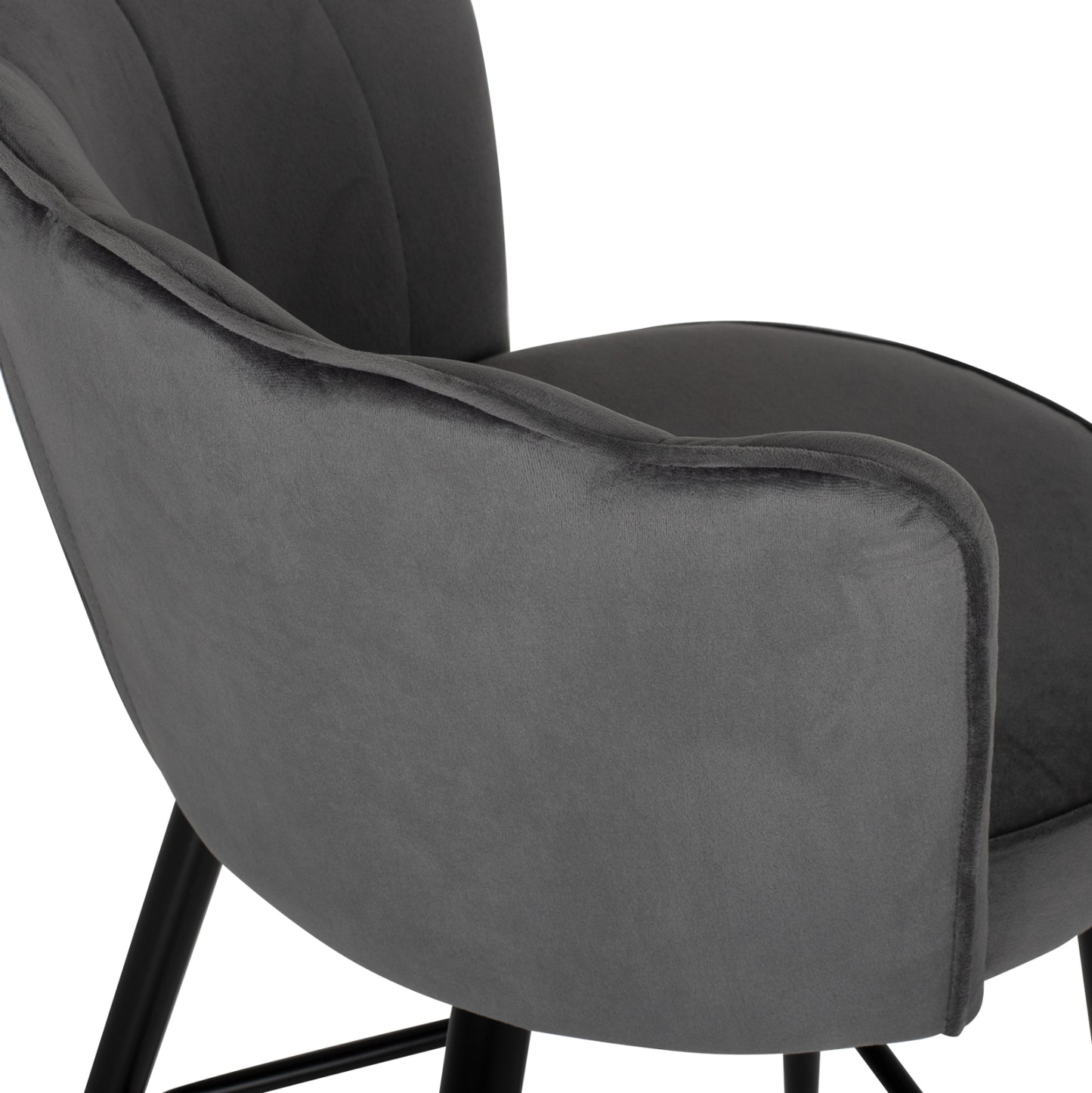 Bar Stool Vesna Hm8736.01 Grey Velvet Metal Frame In Black 50x50x90hcm.