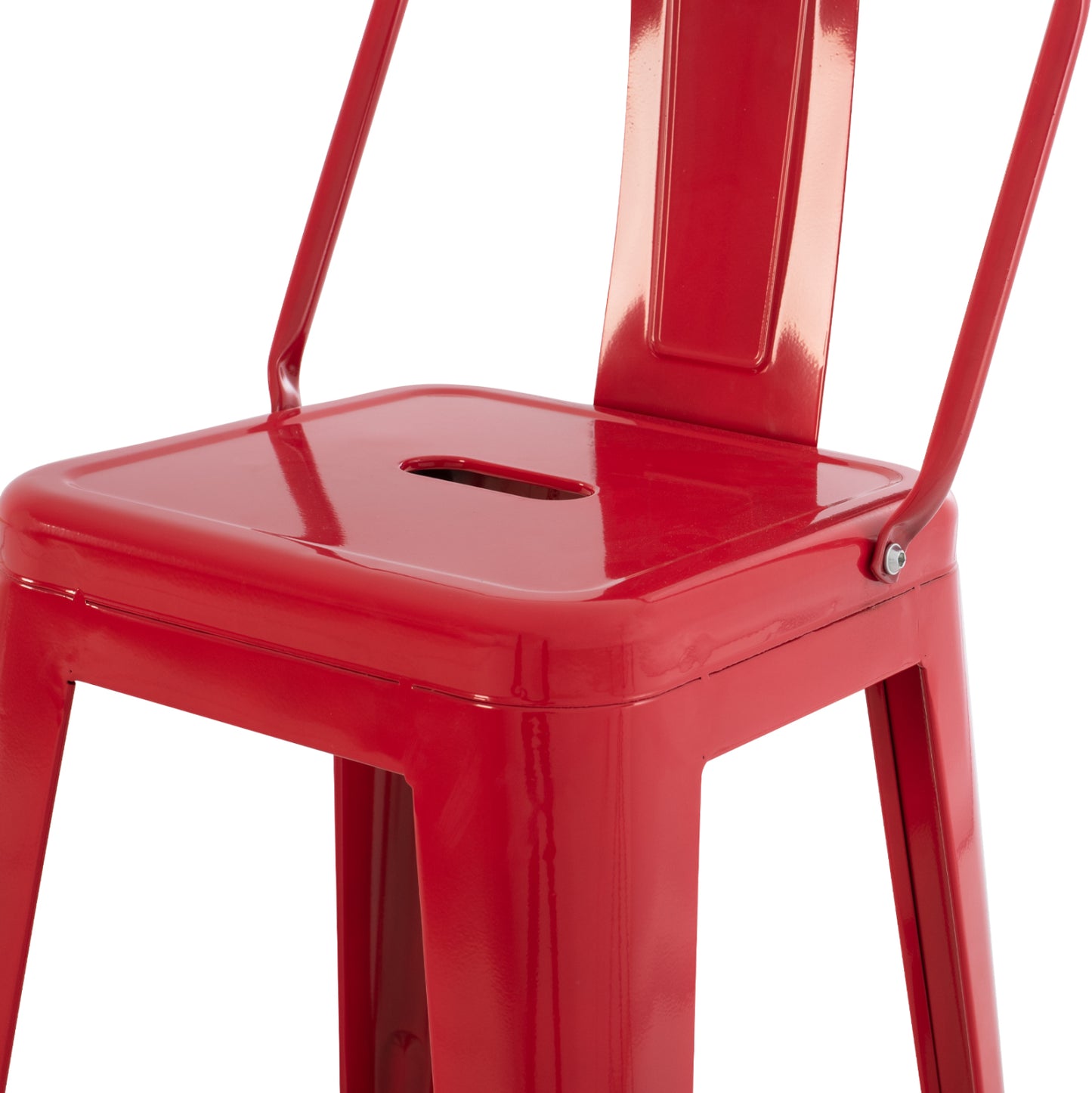 Bar Stool Medium Height Melita-pro Hm8574.44 Metal In Red 43x43x88hcm.