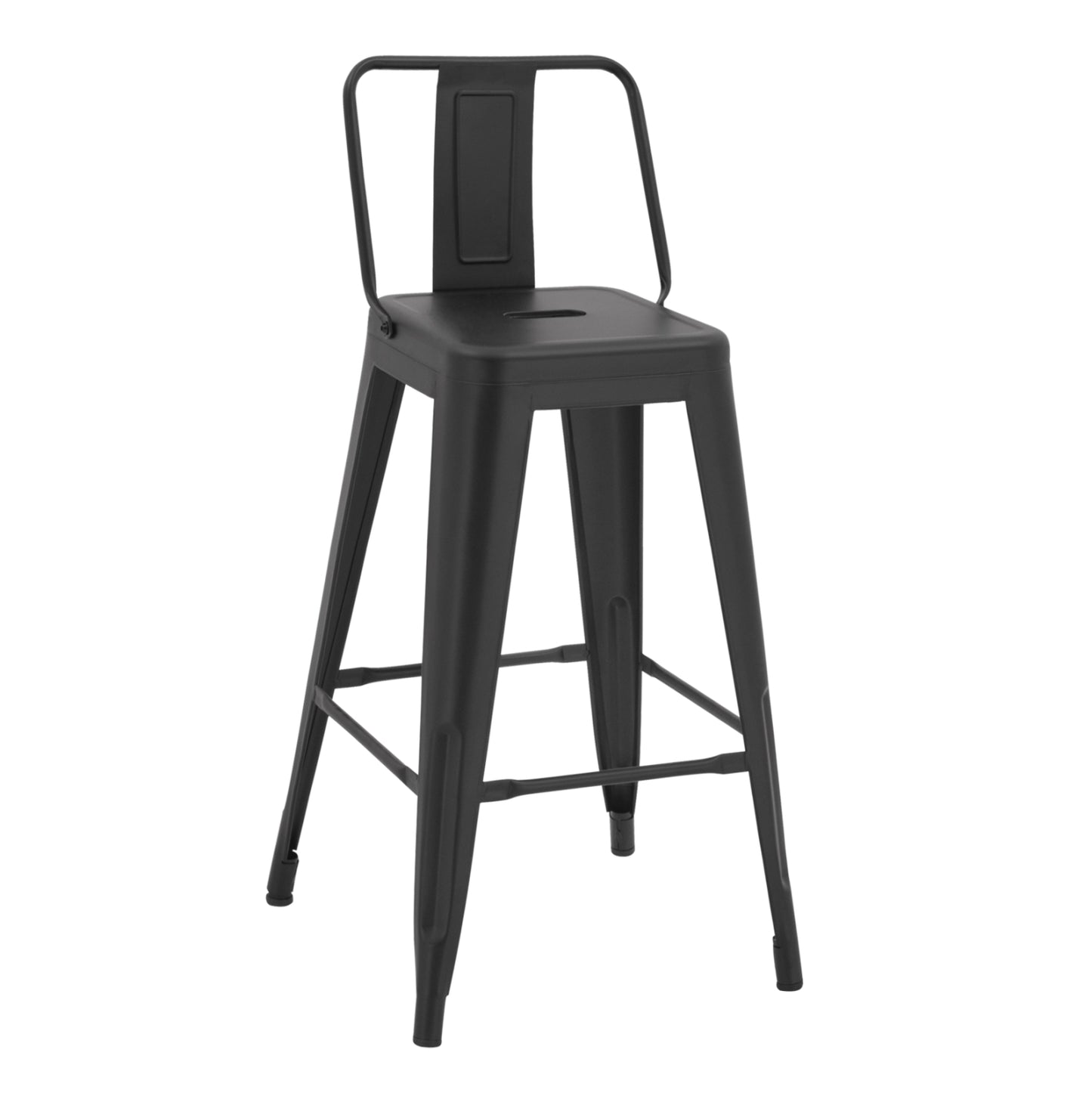 Bar Stool Medium Height Melita-pro Hm8574.42 Metal In Matte Black 43x43x88hcm.
