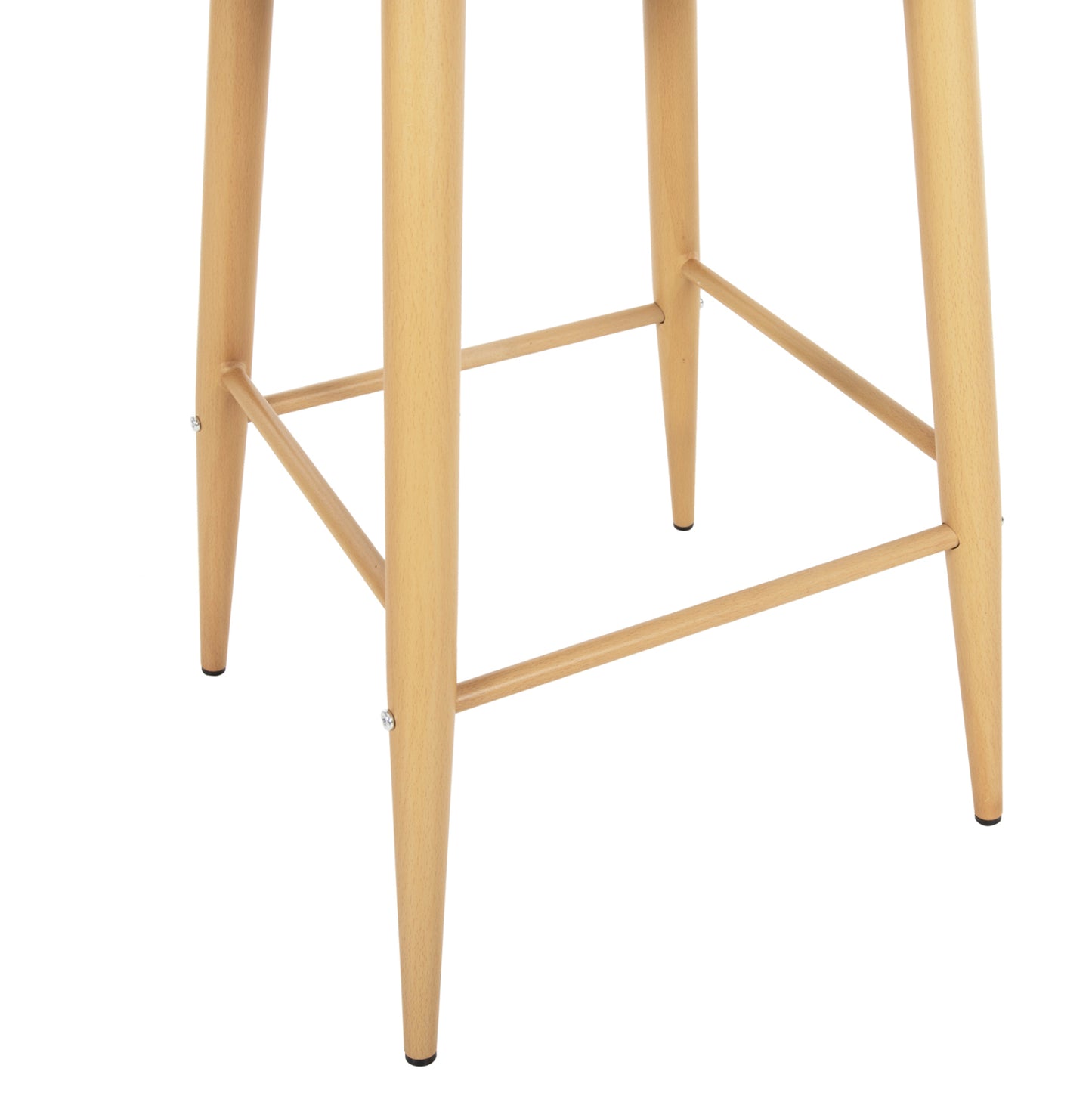 Bar Stool Medium Height Vanessa Hm9300.10 Grey Polypropylene & Metal In Natural Wood 45x48x96hcm.