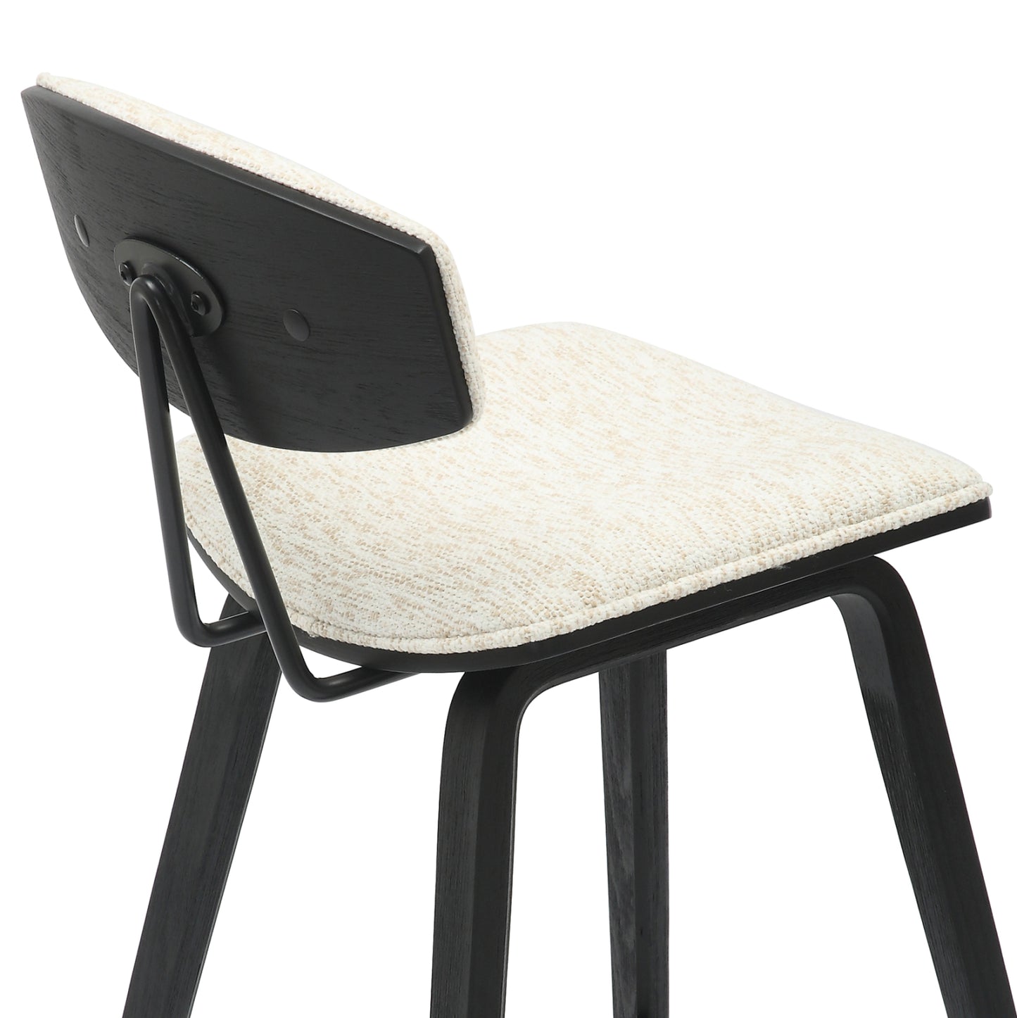Bar Stool Med.height Inover Hm9984.02 Metal & Plywood-ecru Fabric 50,5x49x90hcm.