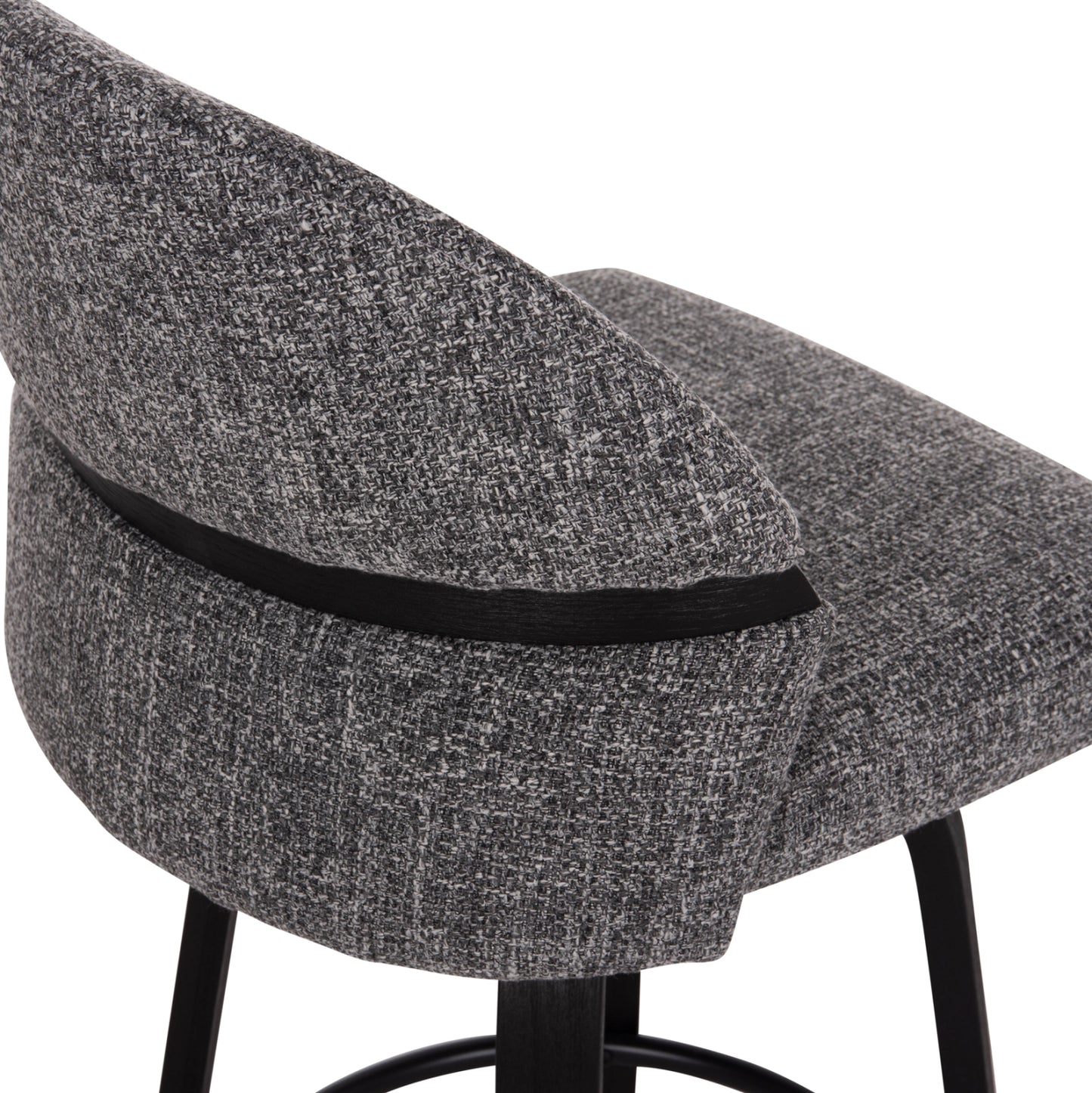 Bar Stool Swivel Dekker Hm18250.02 Plywood In Black--fabric In Grey 48x54x96hcm.