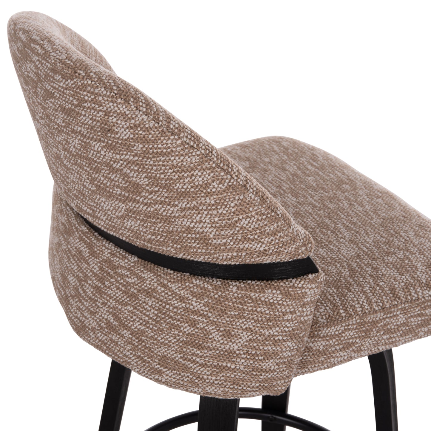Bar Stool Swivel Dekker Hm18250.03 Plywood In Black--fabric In Brown 48x54x96hcm.