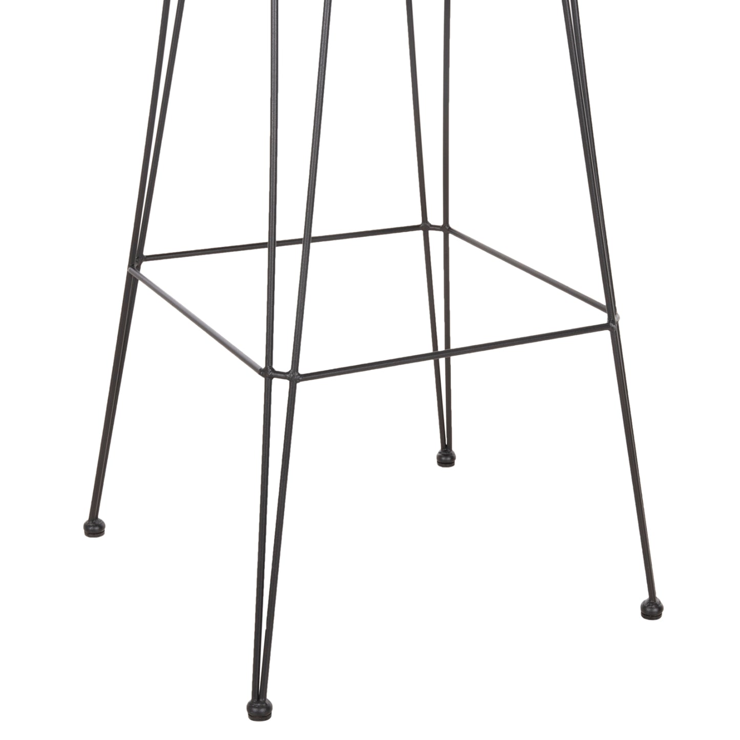 Bar Stool (high Seat) Allegra Hm5640.11 P.e.rattan In Beige-black Metal 54x55x108hcm.
