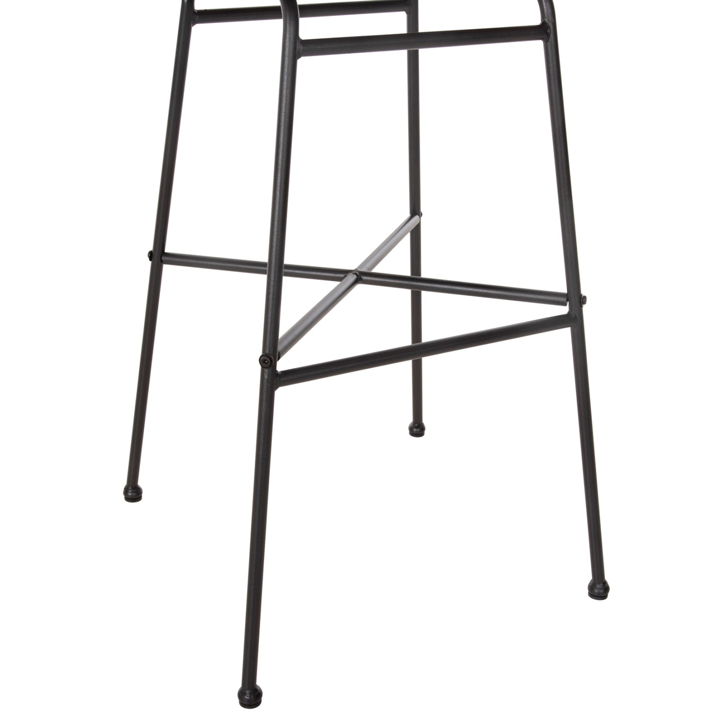 Bar Stool High Seat Gerald Hm5706.11 Metal&cushion In Black-wicker In Beige 49x50x101hcm.