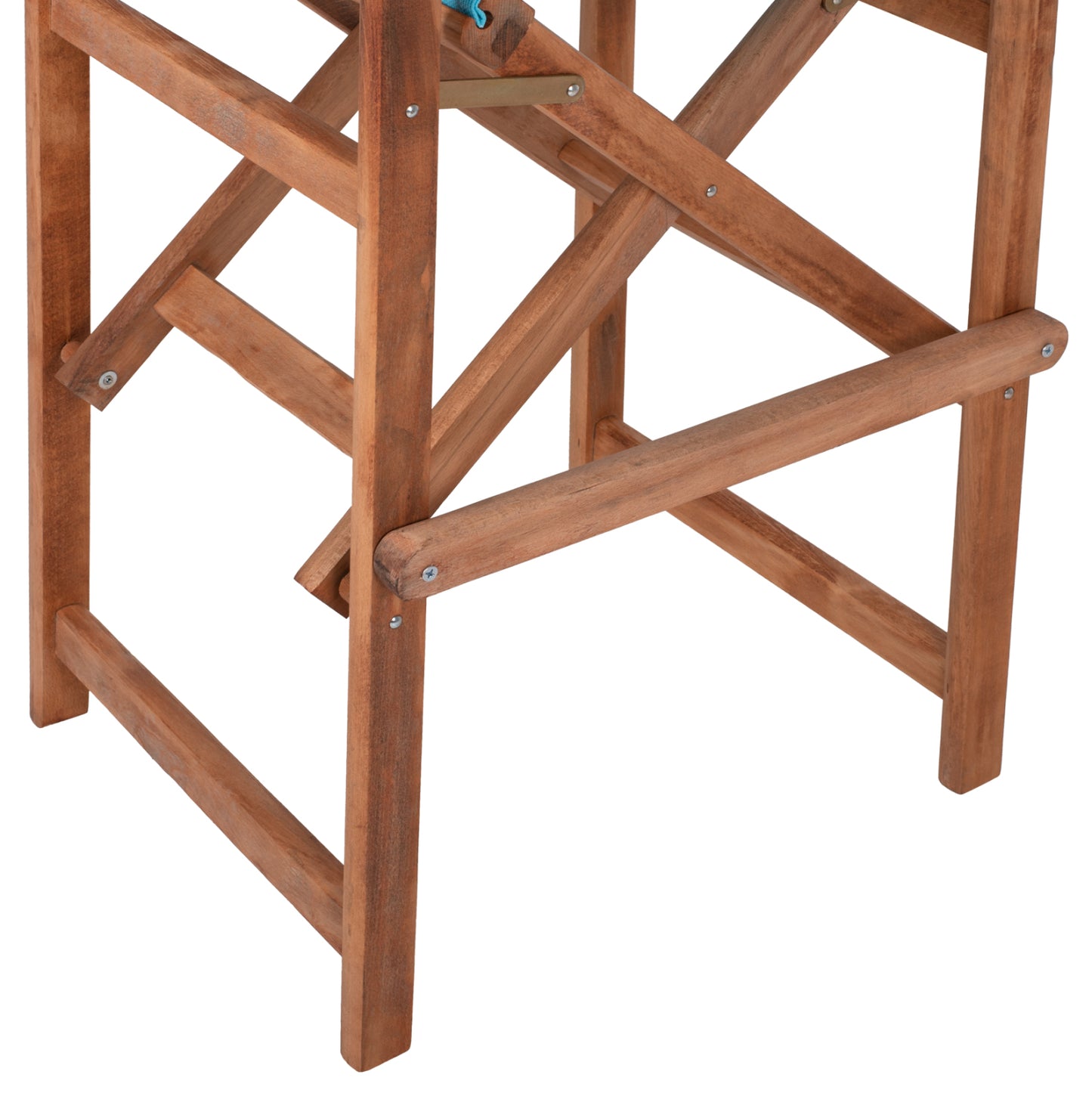 Director's Bar Stool In Walnut With Sky-blue Textilene Hm10374.08 58x58x118hcm.