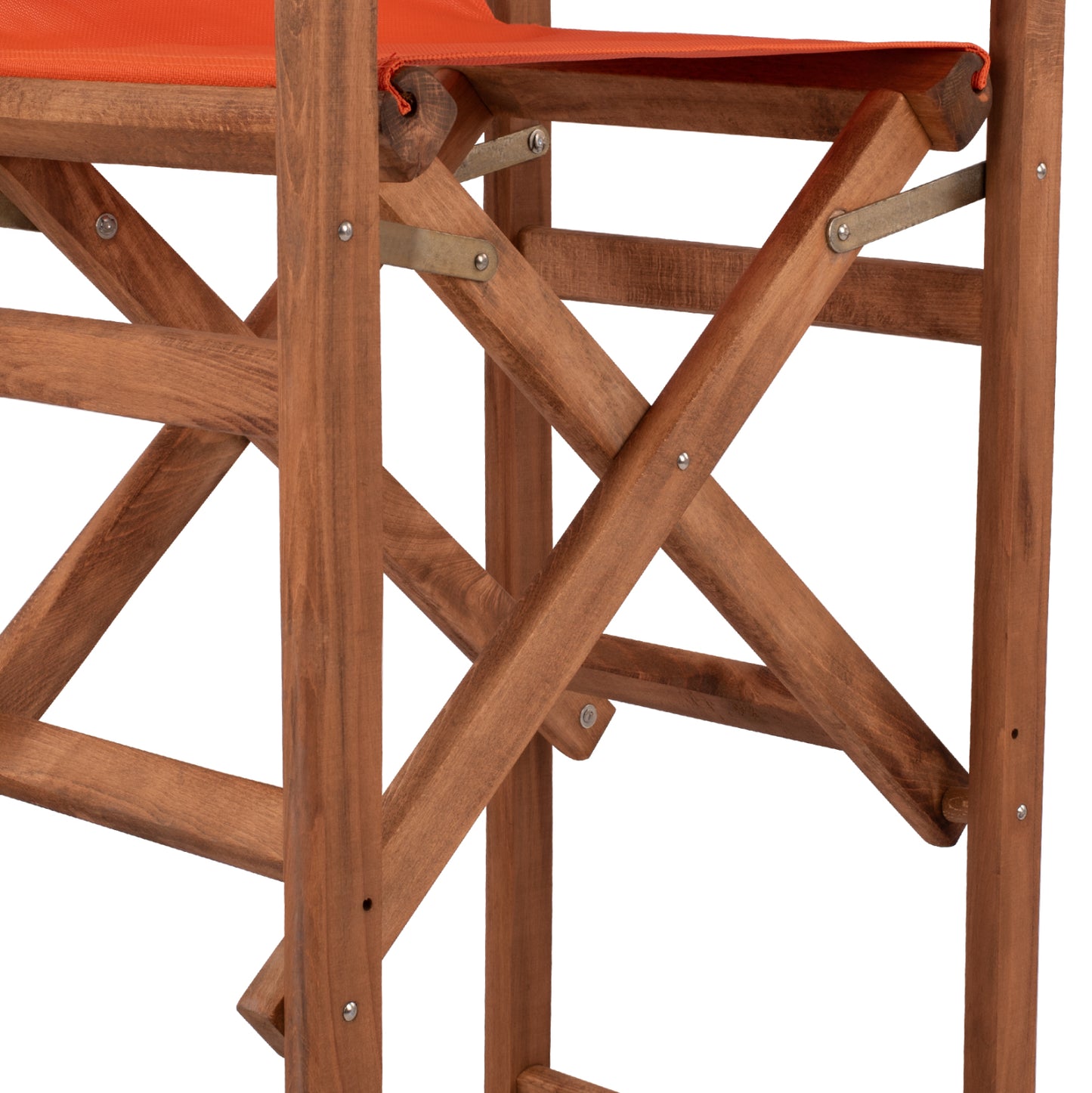 Stool Bar Director's Walnut With Pillow Pvc Orange Hm10374.02