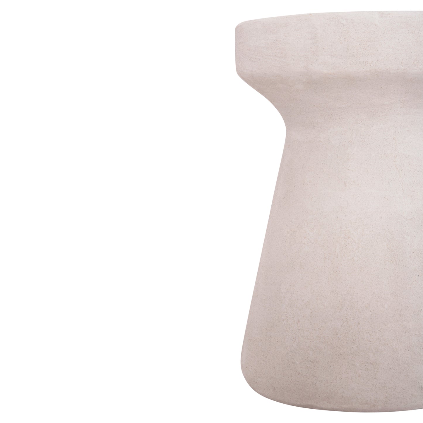 Round Stool Series Santorini Hm18057 Polyresin In Off-white Color Φ32x46hcm.