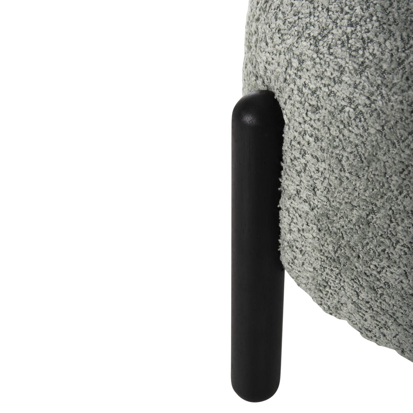 Stool Round Ewan Hm9596.05 Pistachio Green Boucle Fabric-black Metal Legs Φ45x36hcm.