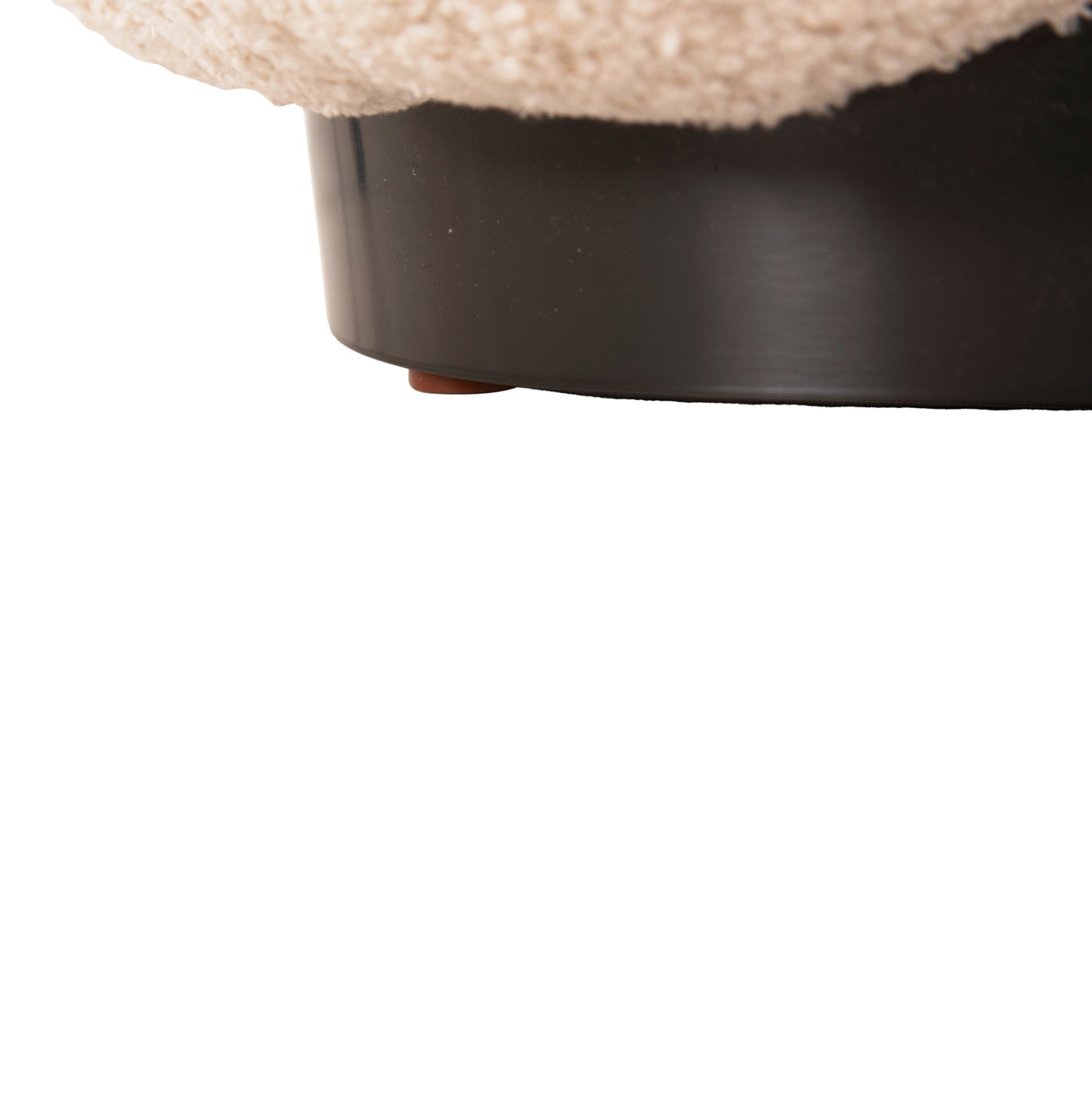 Stool Round Grymm Hm9602.06 Ecru Boucle-black Metal Base Φ60x31hcm.