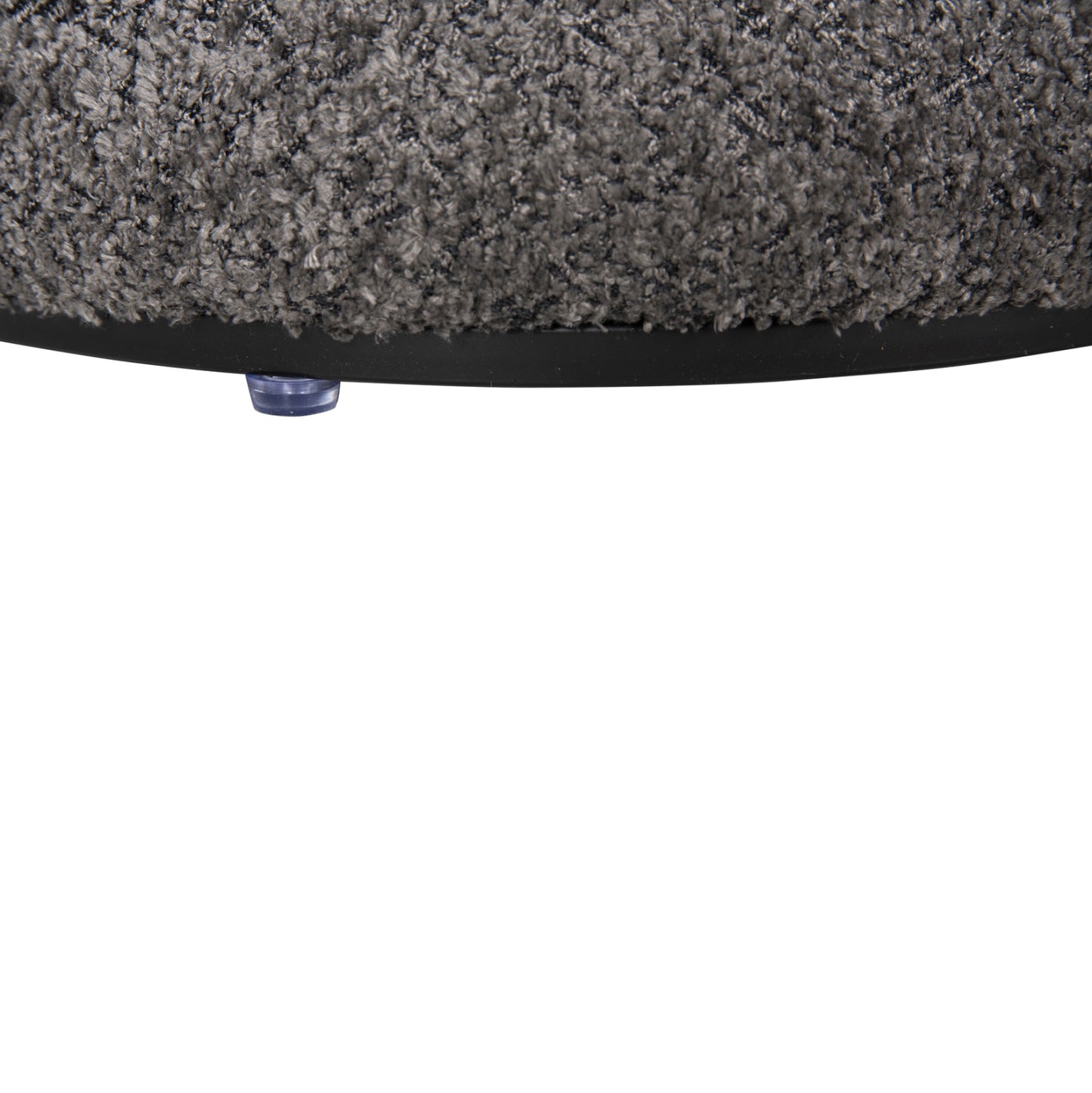 Stool Round Linner Hm9604.01 Boucle Fabric Grey-black Detail D38x44 Cm.
