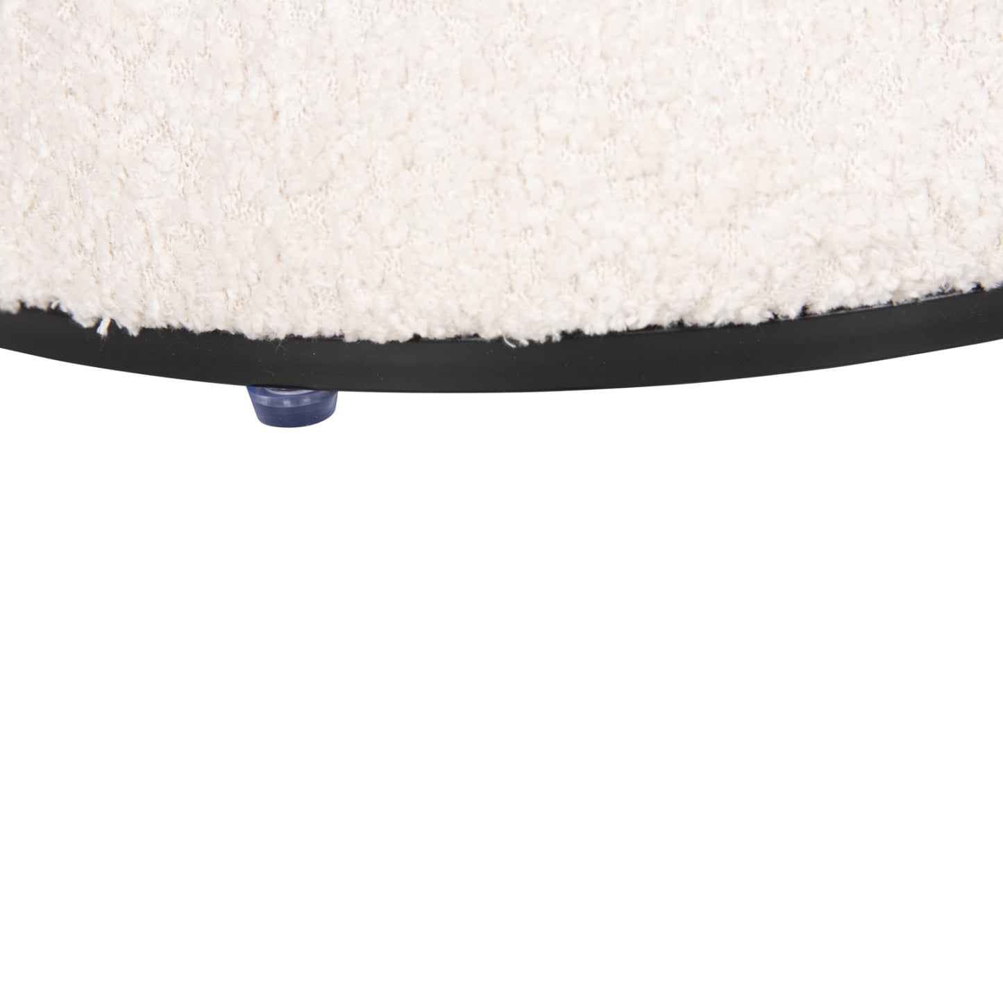 Stool Round Linner Hm9604.06 Boucle Fabric Ecru-black Detail D38x44 Cm.