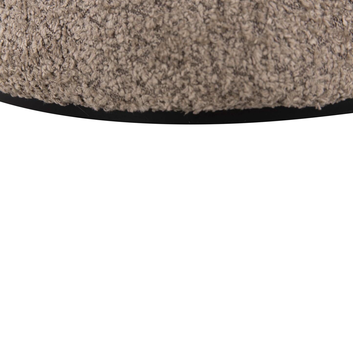 Stool Round Linner Hm9604.08 Boucle Fabric Beige-black Detail D38x44 Cm.