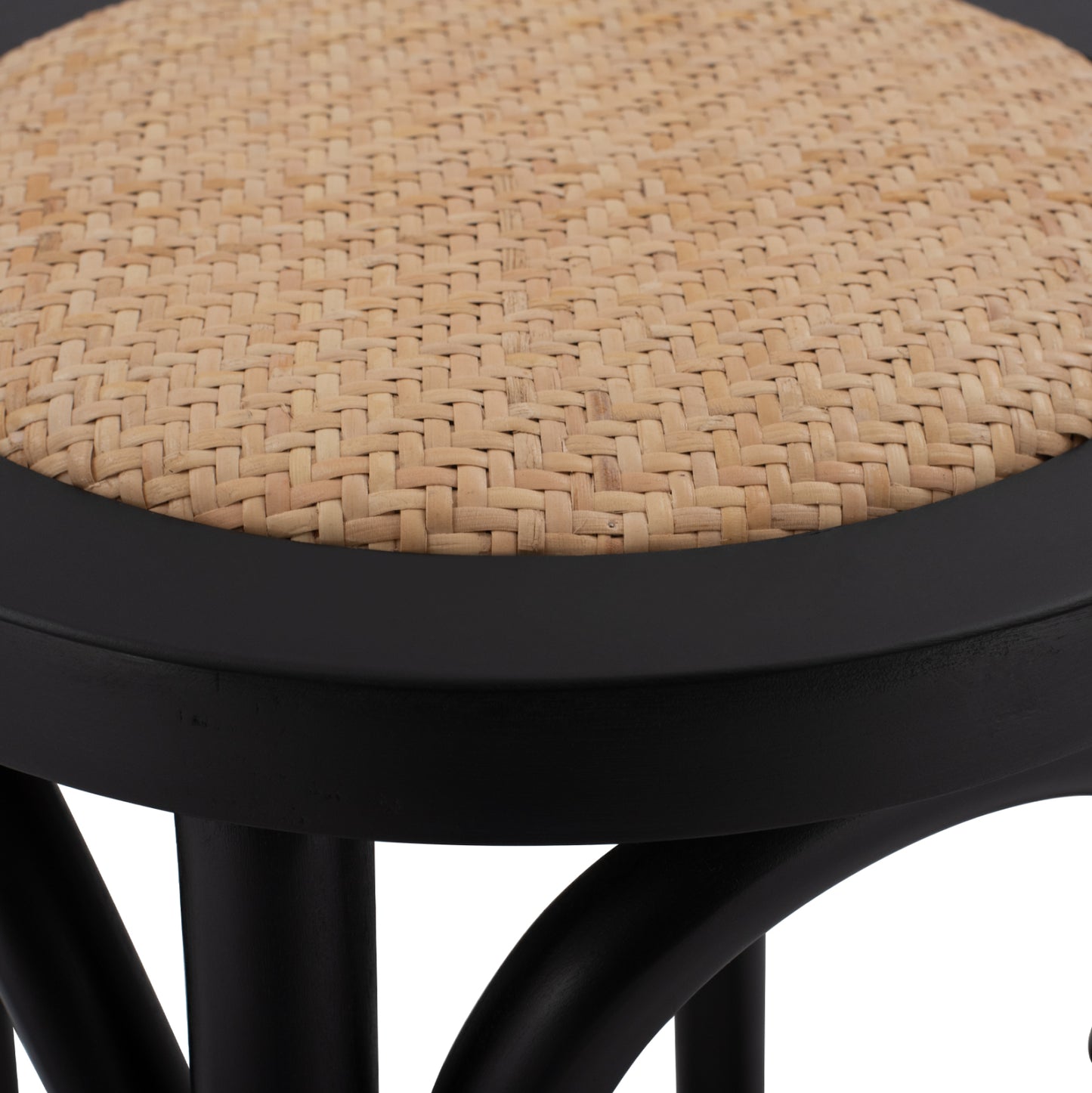 Wooden Stool From Beech Wood Black Wuth Mat 36'x70xm Hm8751.02