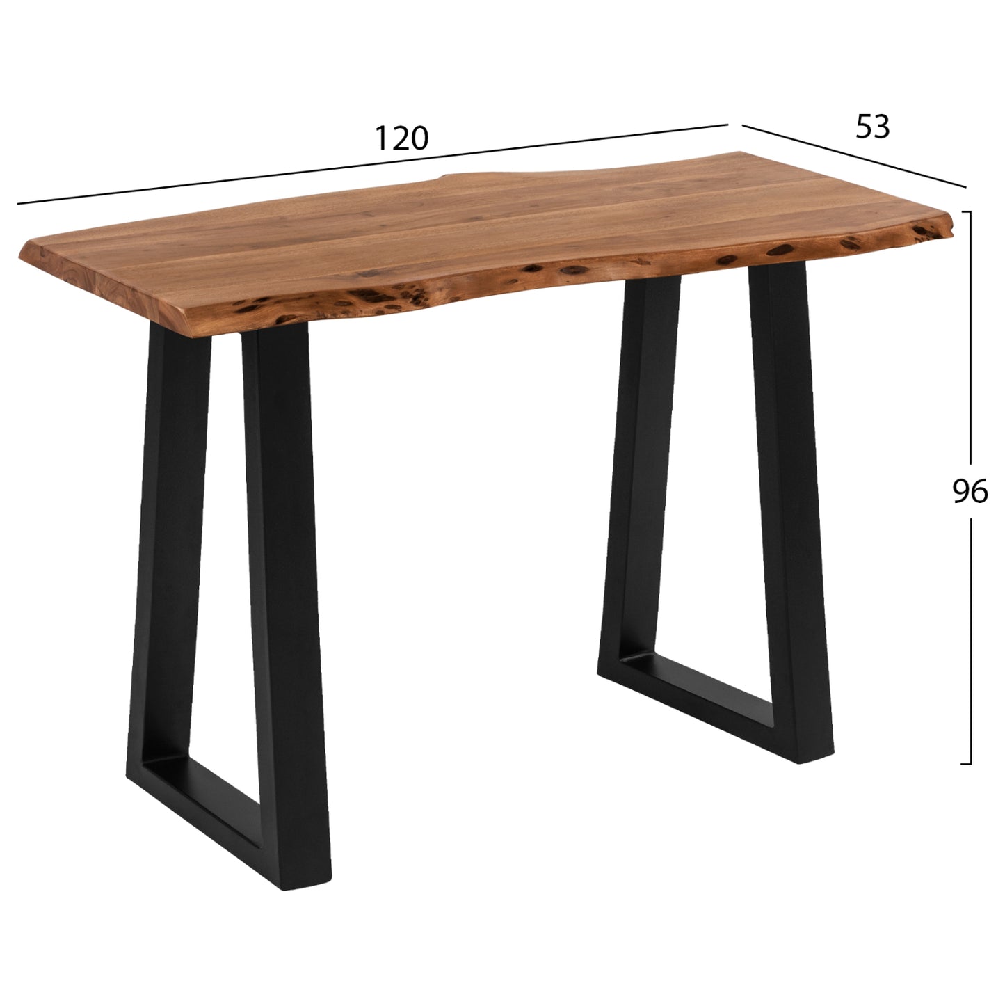 Stand Bar Montana From Solid Acacia Wood Thickness 4cm Hm8463.11 120x50x96 Cm