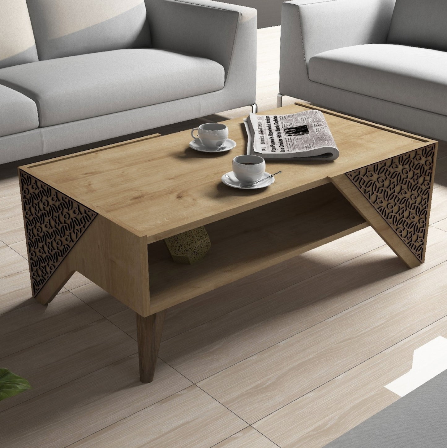 Living Room Composition Hm11849.01 2pcs Melamine In Natural Oak