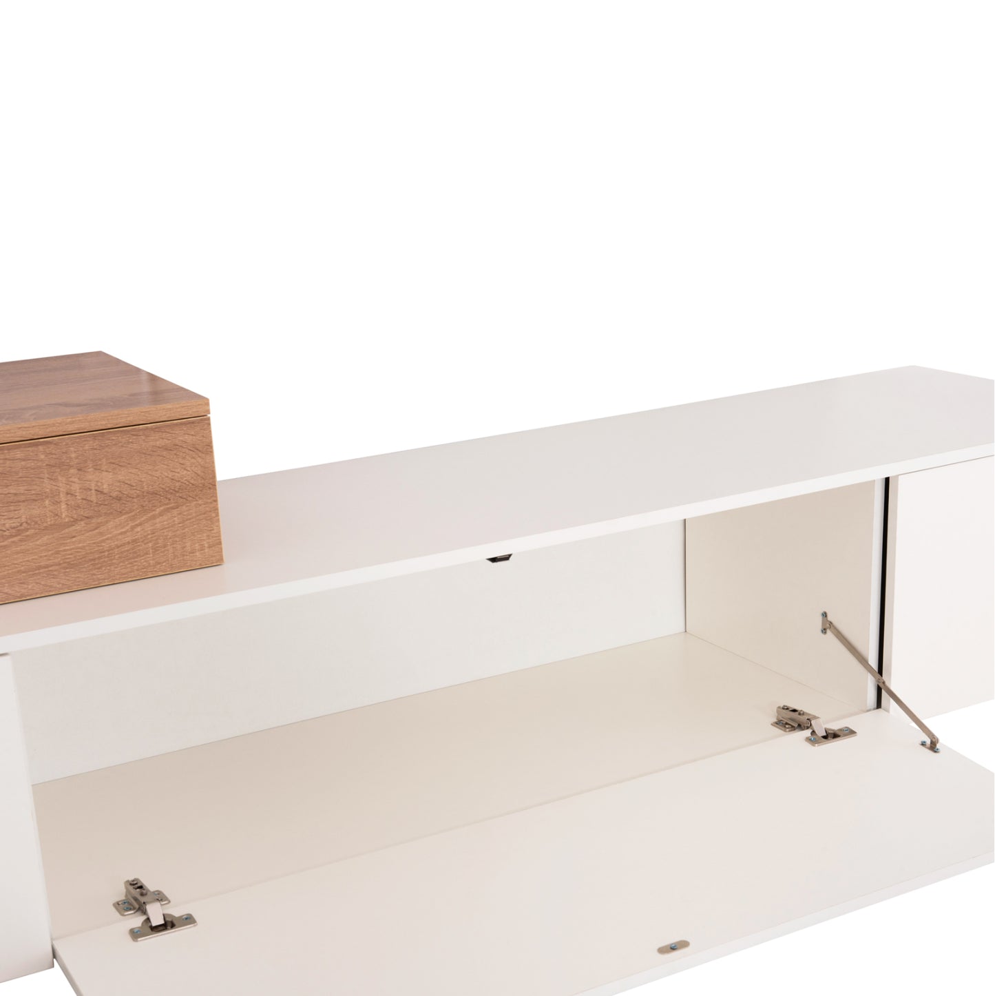 Tv Furniture Combo Dort Hm18076.01 Melamine In Sonama-white 249.5x42.2x199.5hcm.