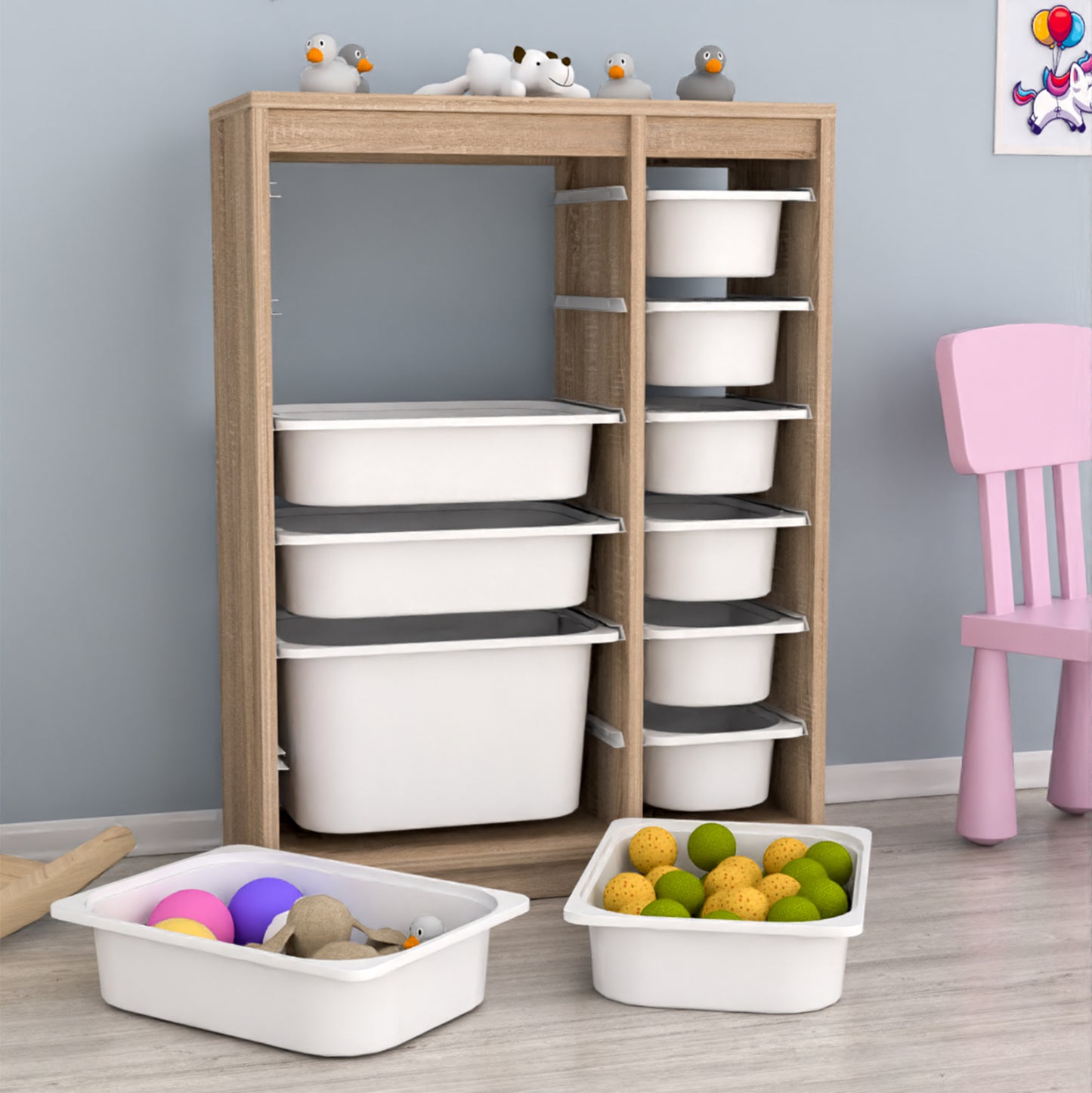 Chest Of Drawers Sani Hm18200.03 Melamine In Sonama-white P.e. Drawers 69x29,6x91,8hcm.