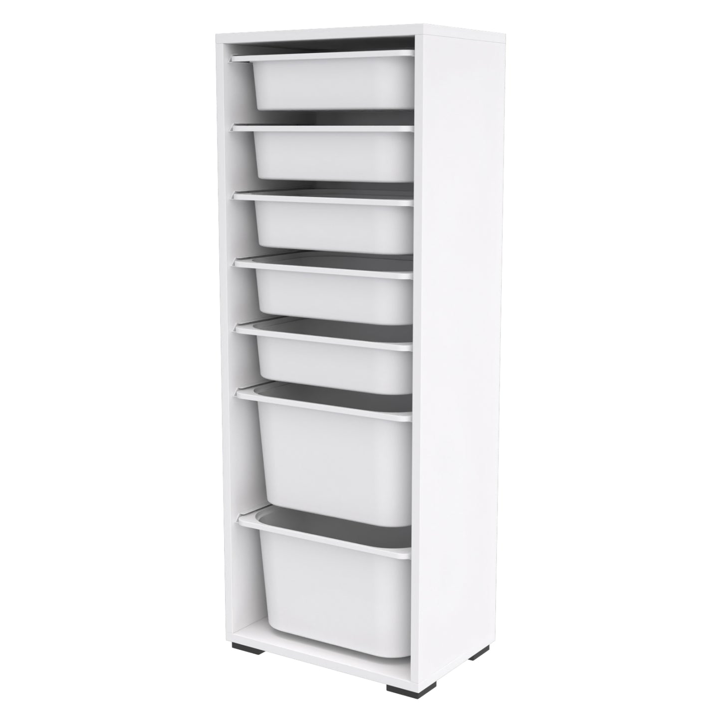 Chest Of Drawers Sani Hm18213.01 Melamine In White-7 White P.e. Drawers 45,5x30x122hcm.