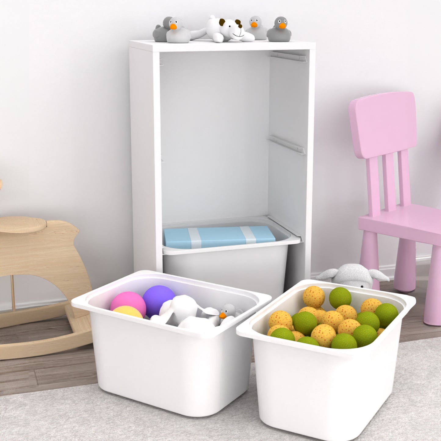 Chest Of Drawers Sani Hm18218.01 Melamine In White-white P.e. Drawers 45,5x30x83hcm.
