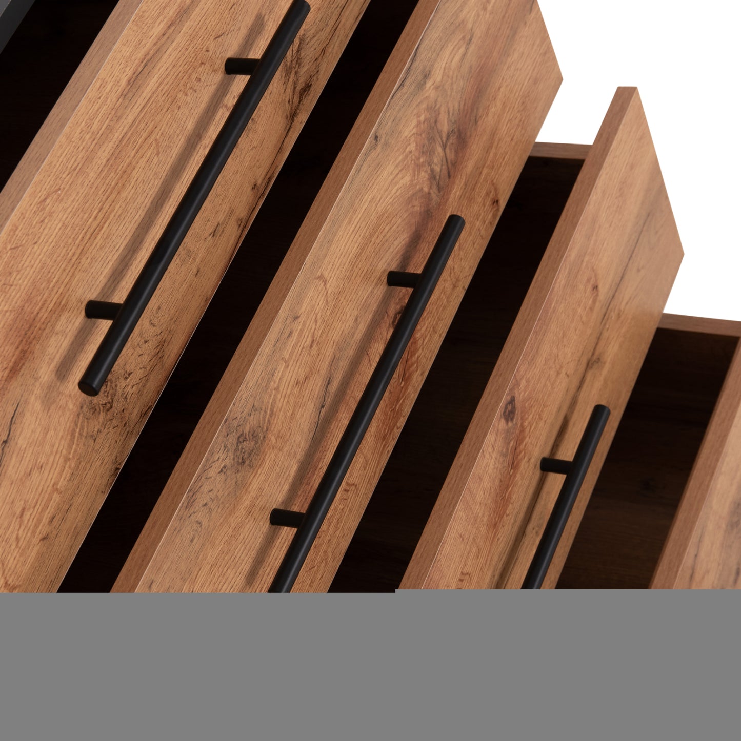 Chest Of (4) Drawers Carys Hm745.12 Melamine In Natural/grey 75x40x83hcm.