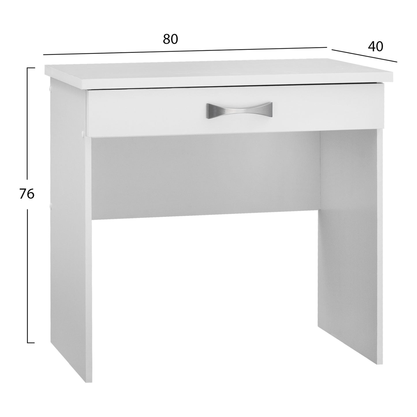 Vanity Hm313.05 With One Drawer In White 80x40x76 Cm.