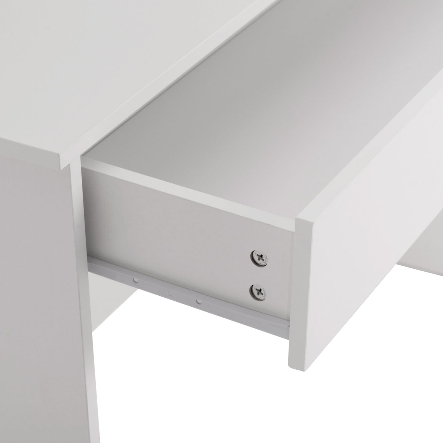 Dressing Table With Led Lights-shelves-drawers Lauryn Hm2502.03 White Color 108x40x140hcm.