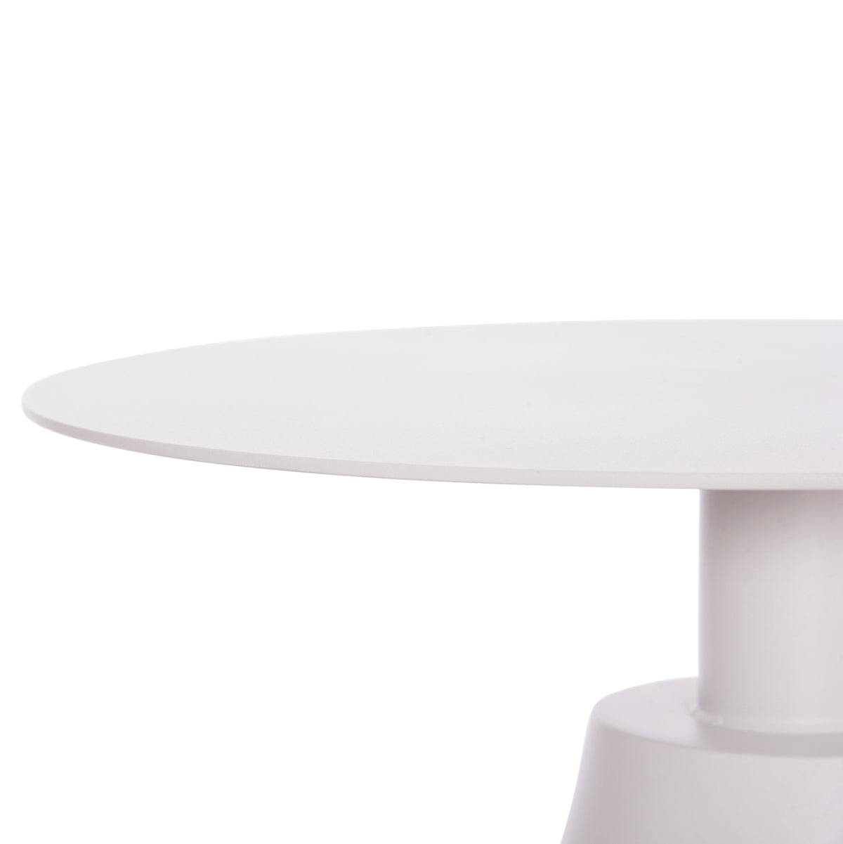 Outdoor Round Side Table Sera Hm6270.02 Aluminum In White Φ50x56hcm.