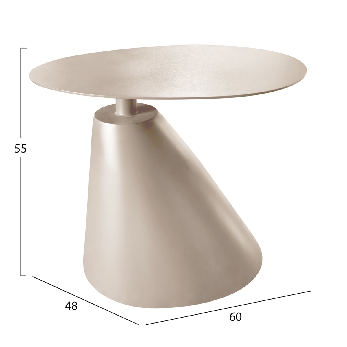 Outdoor Side Table Ermey Hm6643.04 Aluminum In Champagne 60x48x55hcm.