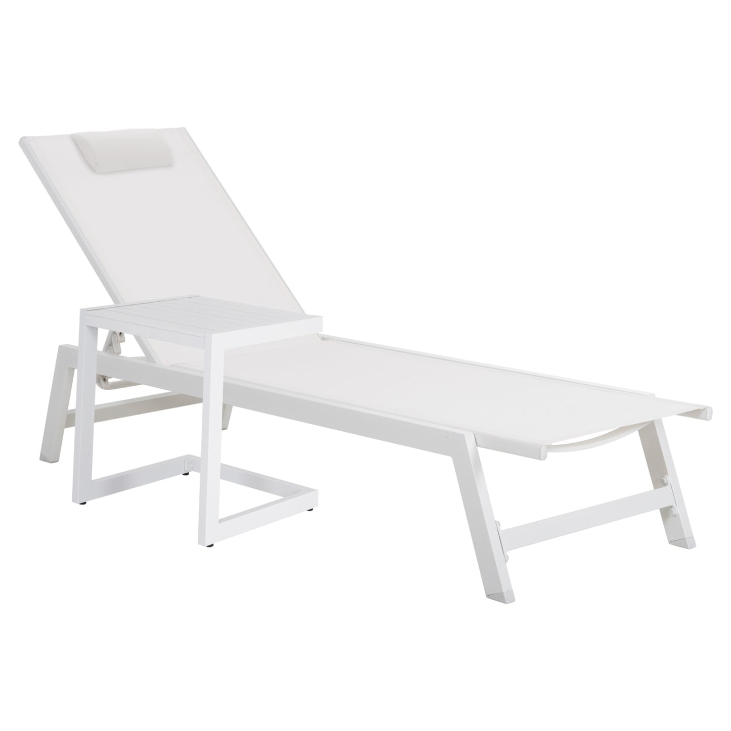 Sunlounger Side Table Belling Hm6274.01 Aluminum In White 42x43x53hcm.