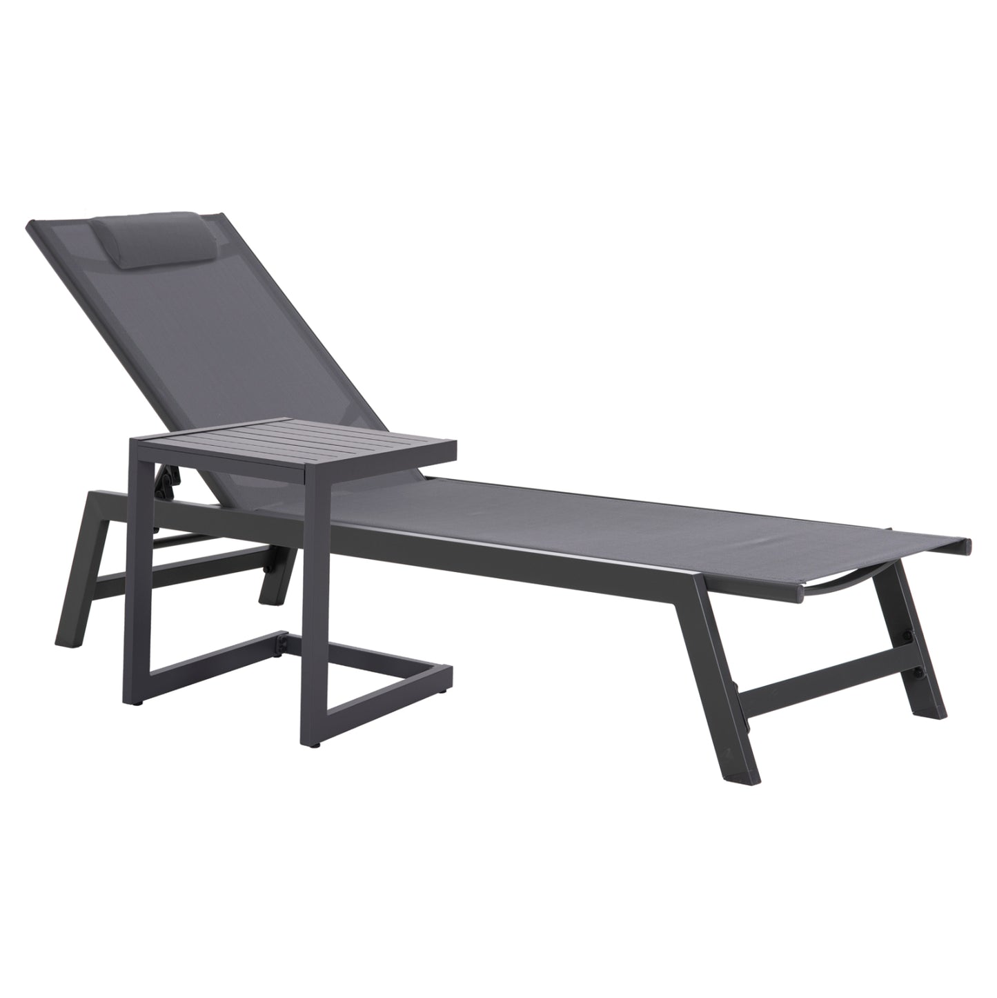 Sunlounger Side Table Belling Hm6274.03 Aluminum In Dark Grey 42x43x53hcm.