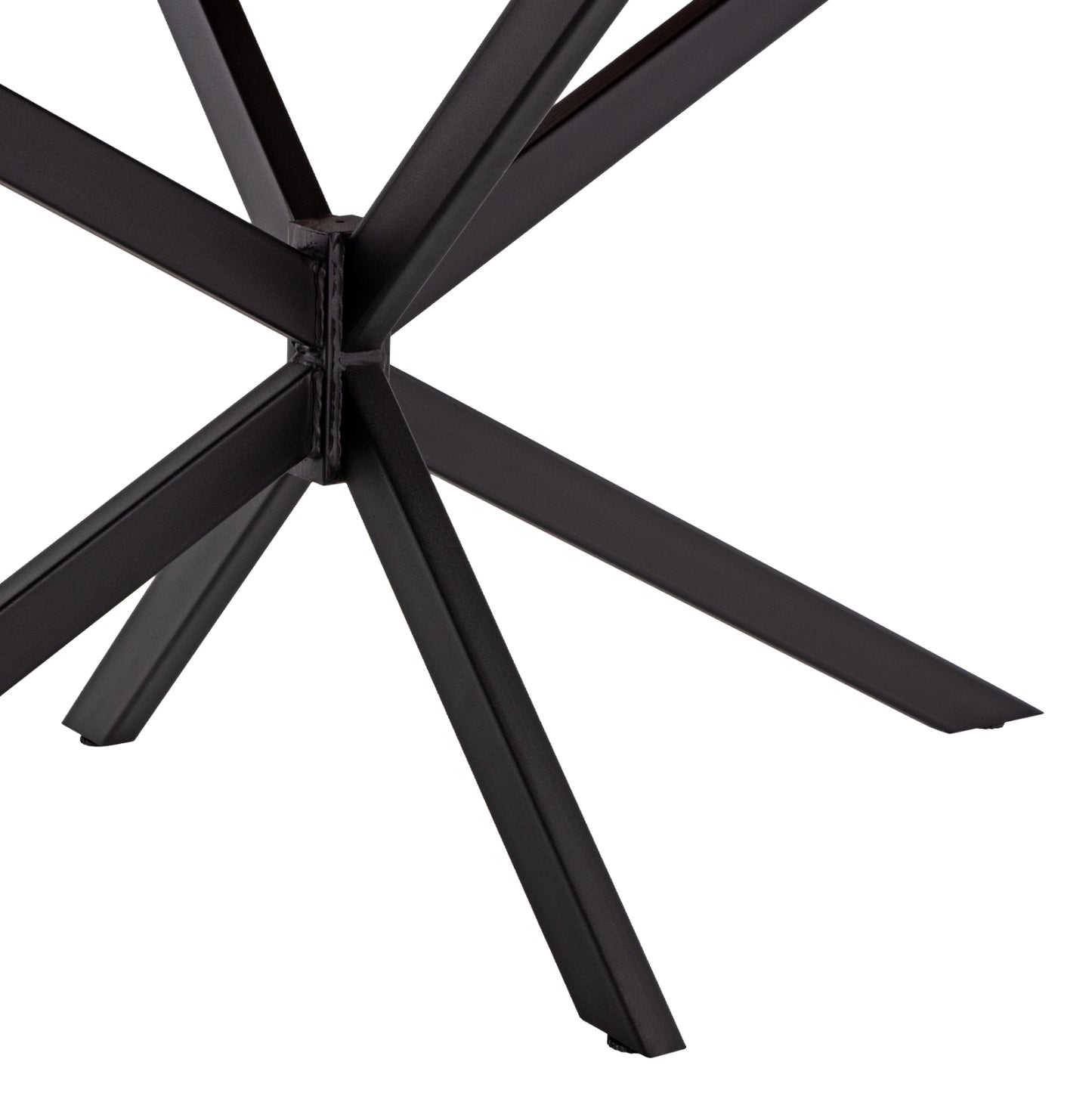 Table Montana Hm11882 Black Metal Base With Solid Acacia Wood Tabletop 160x90x74,5hcm.