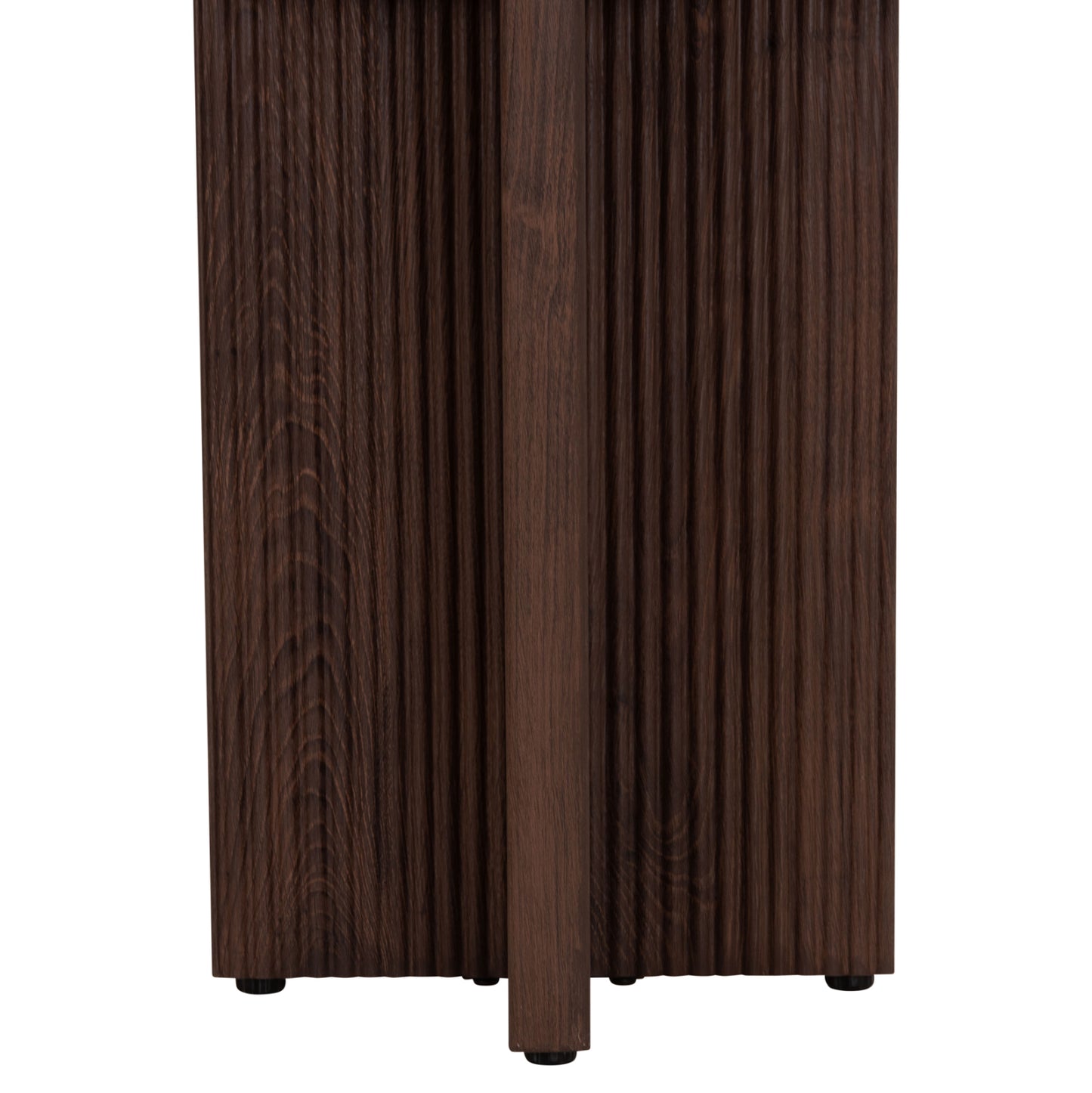 Side Table Sky Hm18330 Ceramic Top With Travertine Stone Look--mdf Base In Brown Φ45x50h
