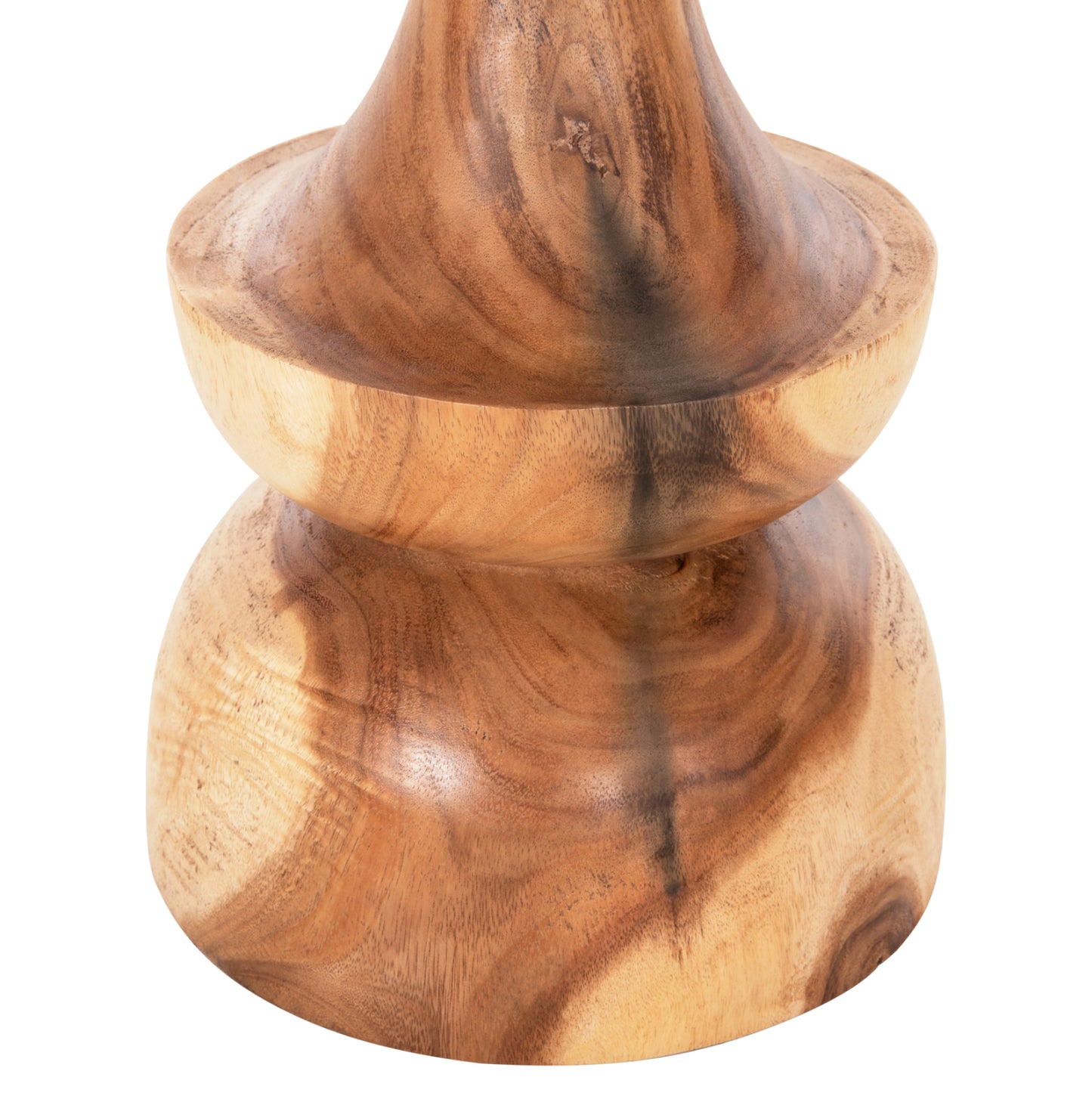 Side Table Berman Hm9902 Solid Suar Wood In Natural Φ35x51hcm.