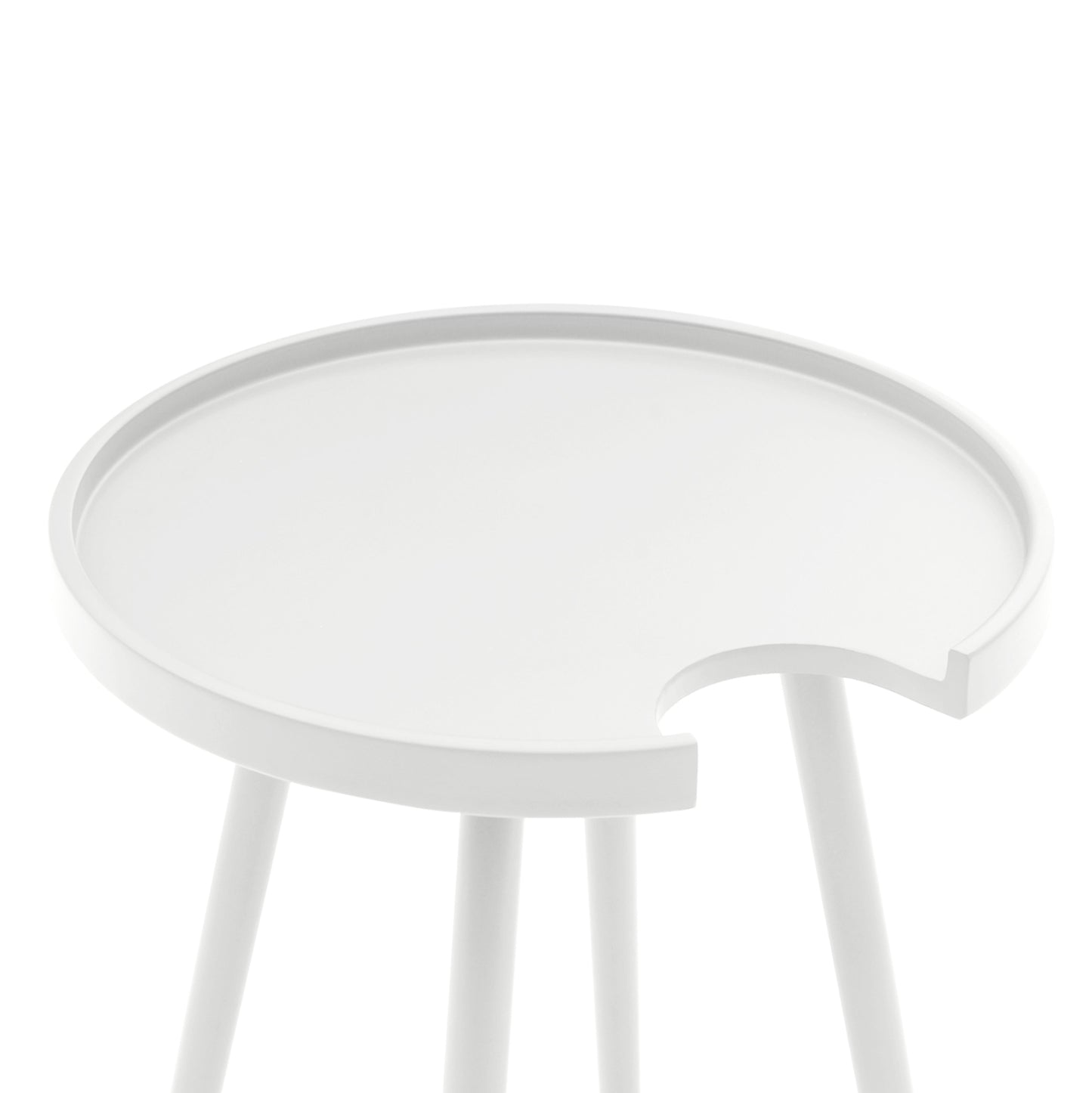 Outdoor Round Side Table Teroc Hm6433.02 Aluminum In White Φ47x53hcm.